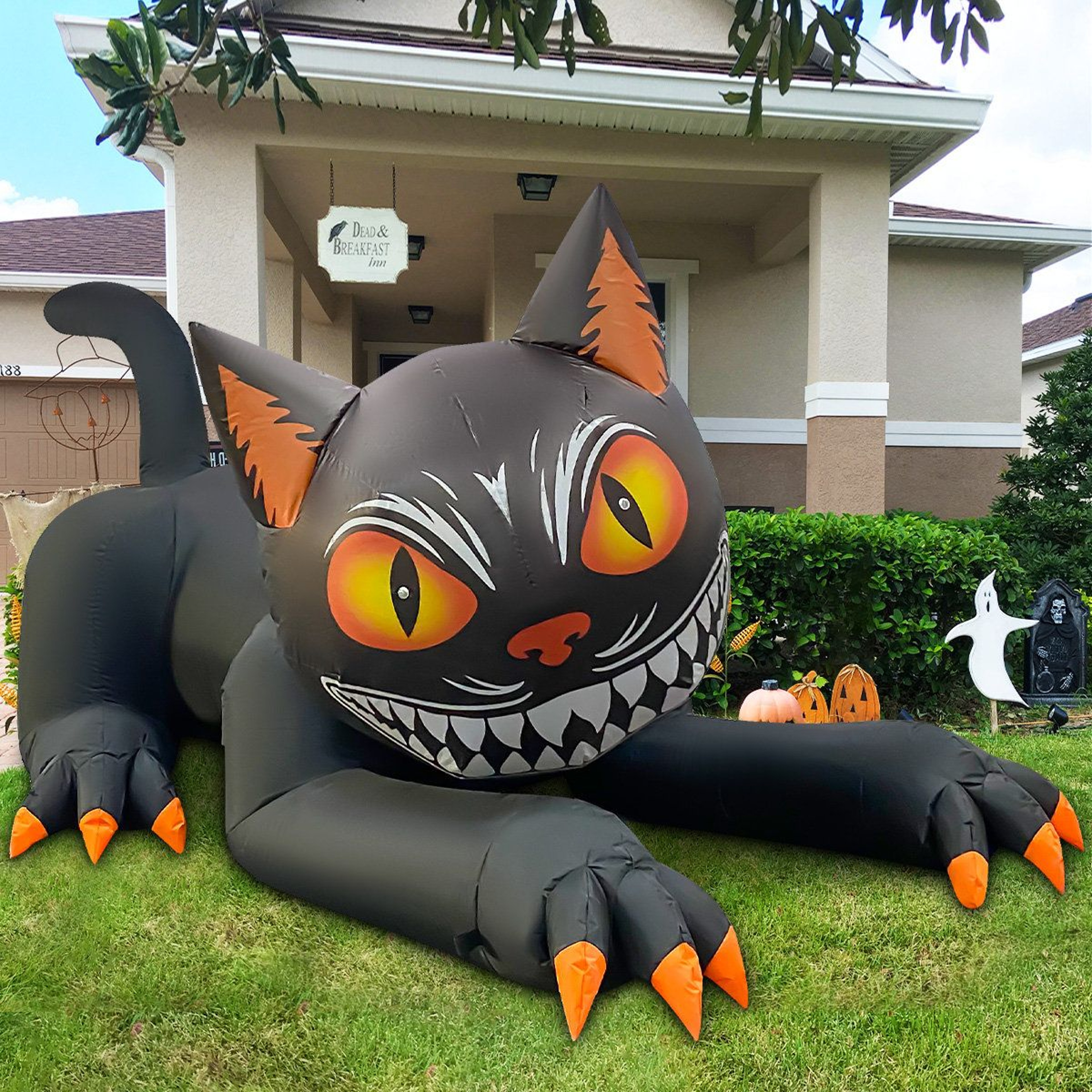 Halloween Inflatable Black Cat With Built In LED Lights For Indoor And Outdoor Decor 1