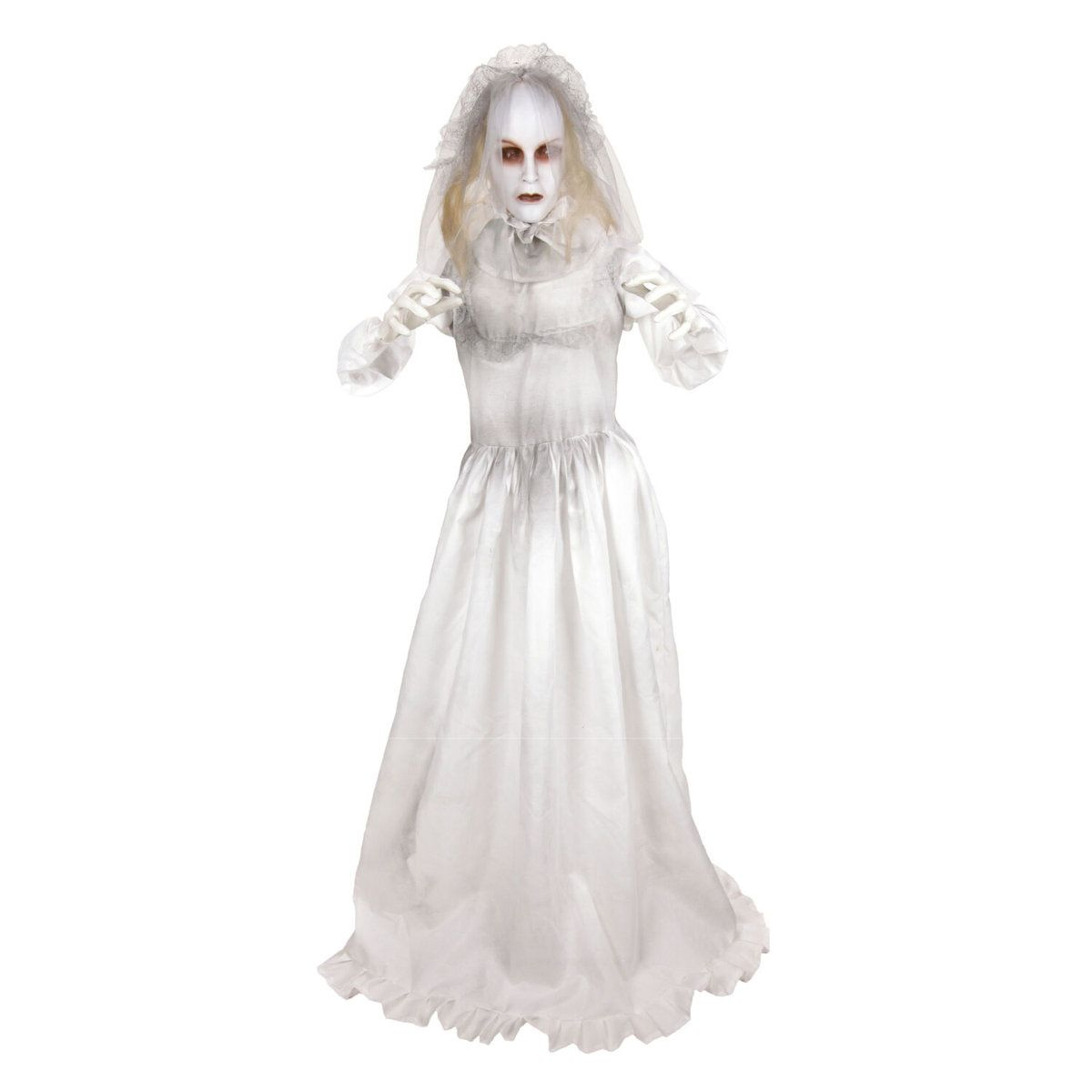 Halloween Animatronic Bride With Rotating Double Face And Red LED Eyes 0