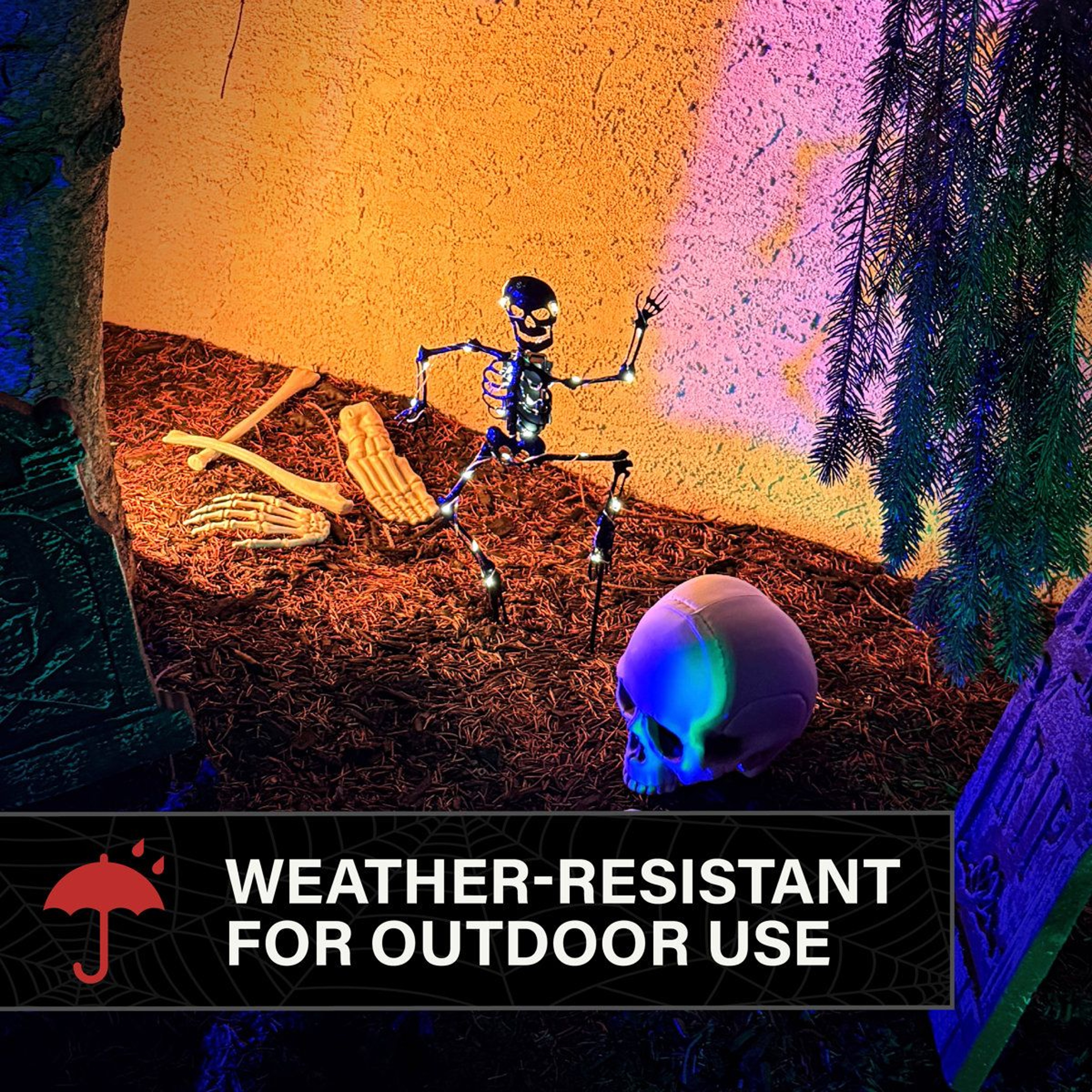 LED Skeleton Halloween Yard Decoration With Ground Stake 1