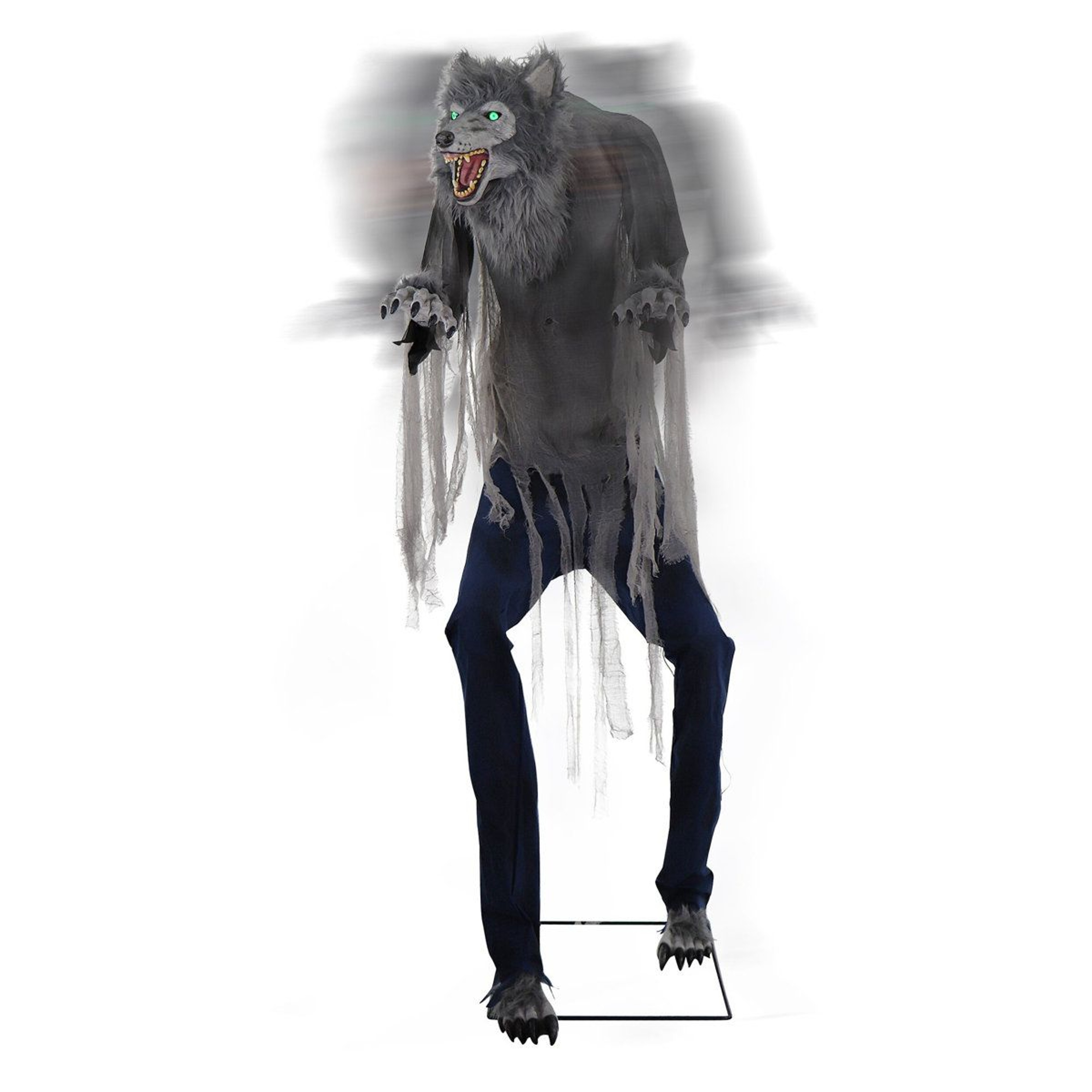 Motion Activated Werewolf Halloween Animatronic With Glowing LED Eyes 0