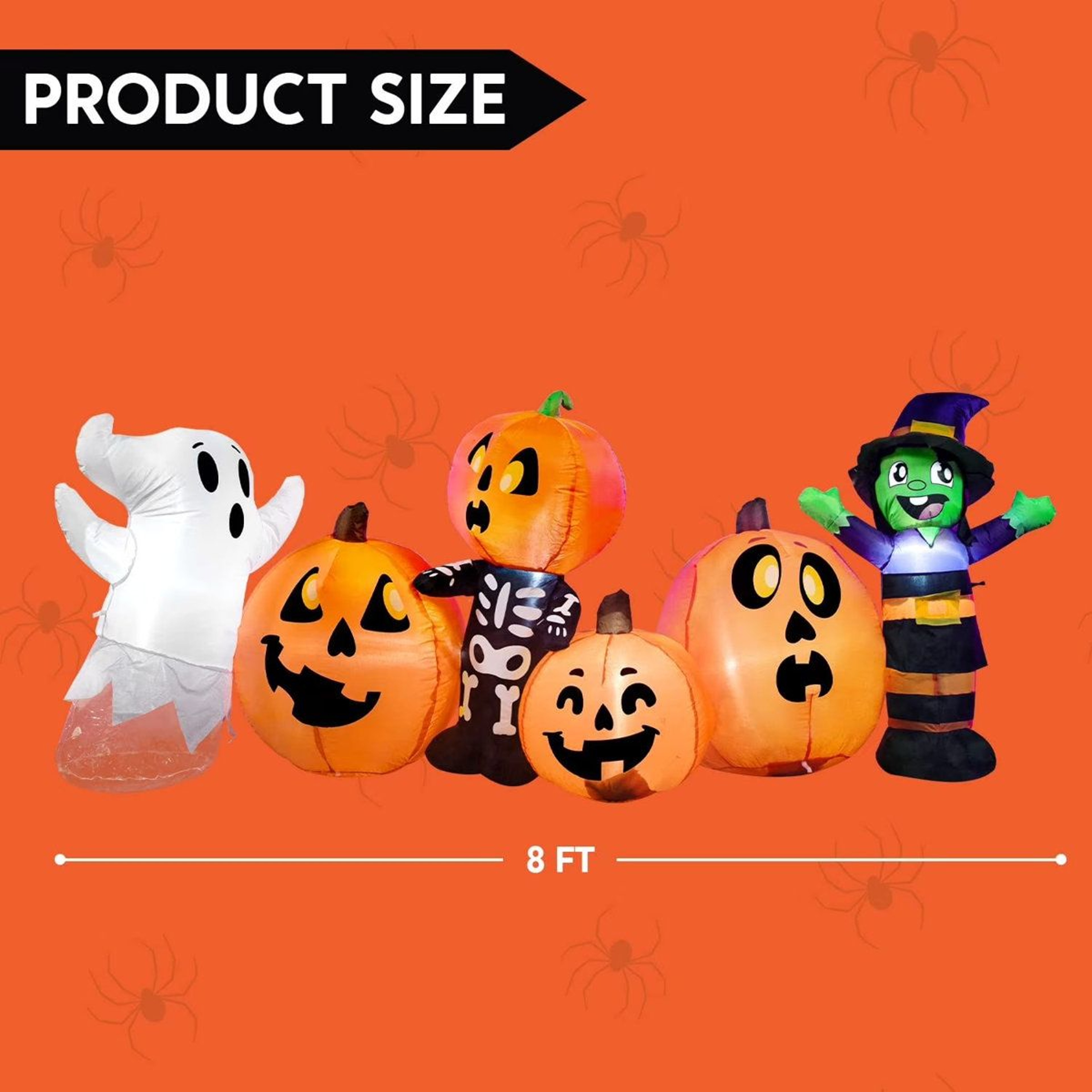 Halloween Inflatable Yard Decoration With Pumpkins Ghosts And LED Lights 5