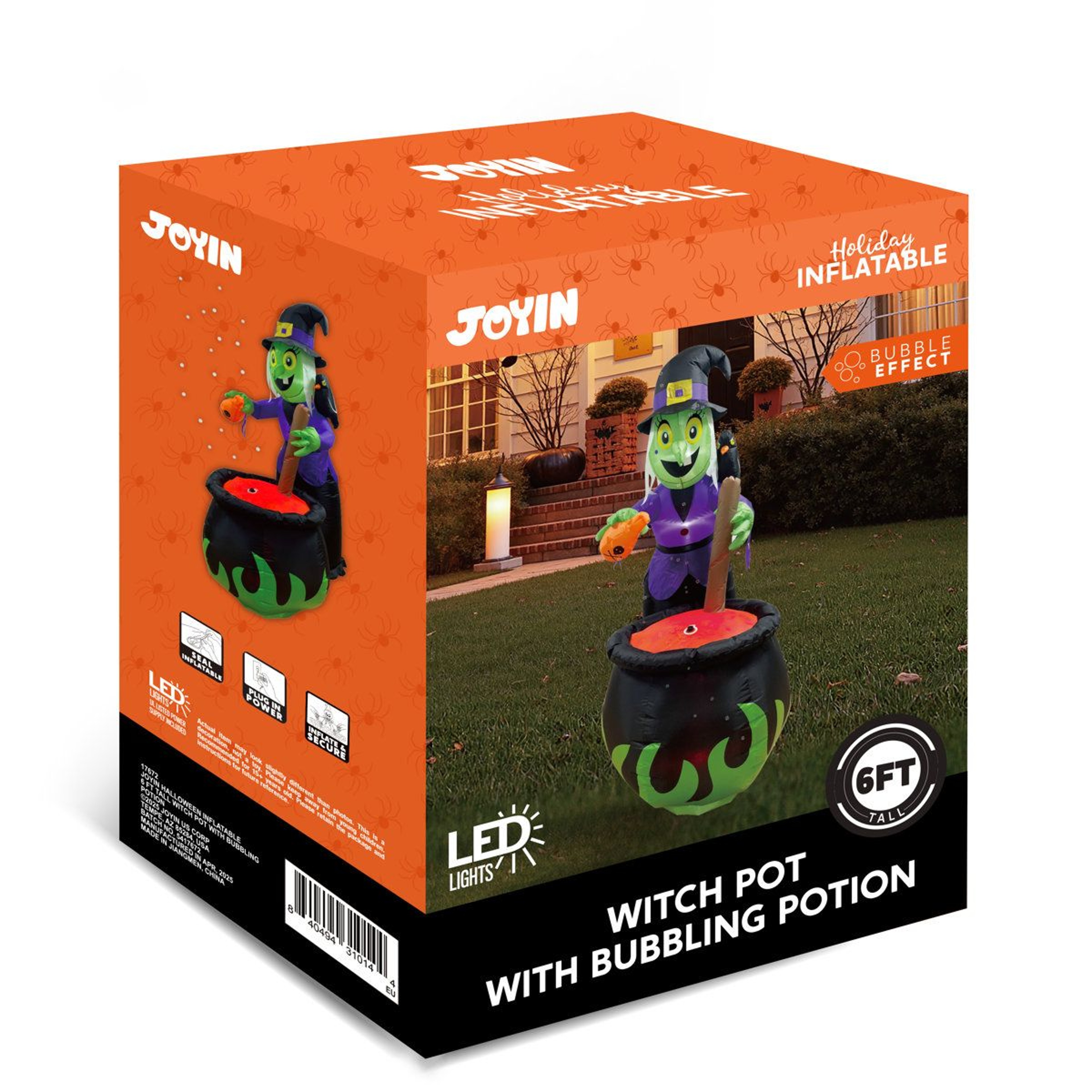 Halloween Witch Inflatable Outdoor Decoration With Cauldron 2