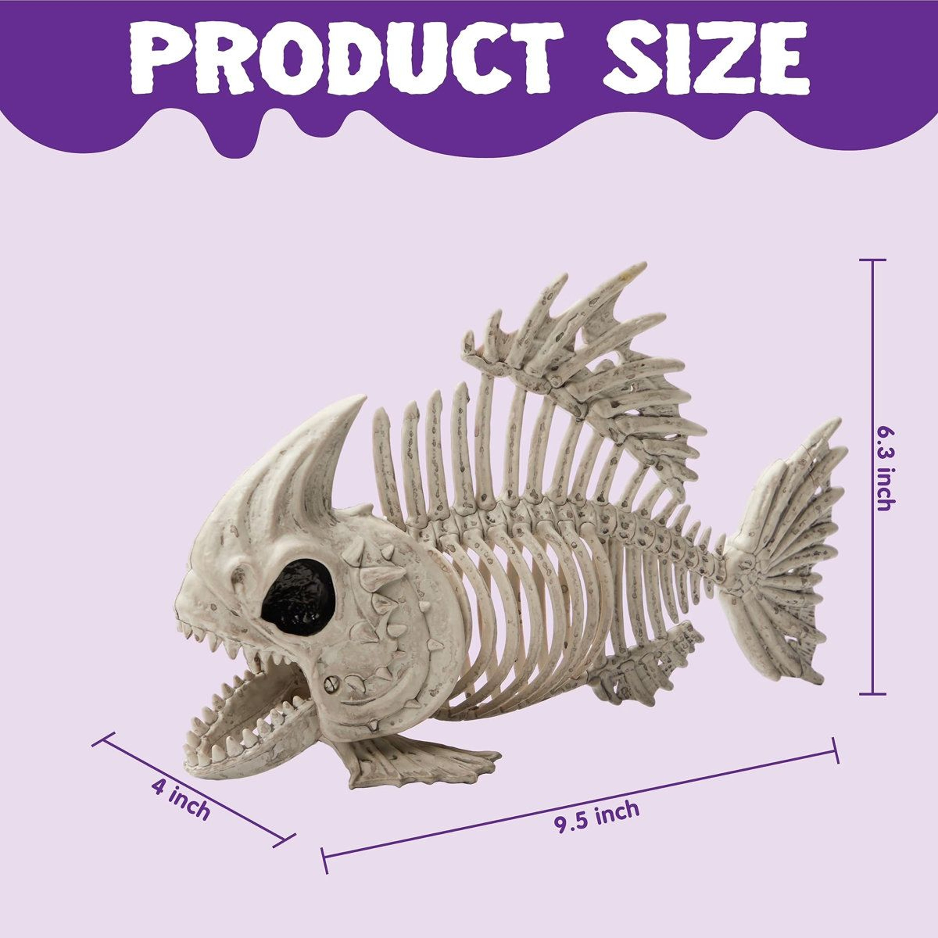 Halloween Poseable Fish Skeleton Decorations Indoor Outdoor Set 3