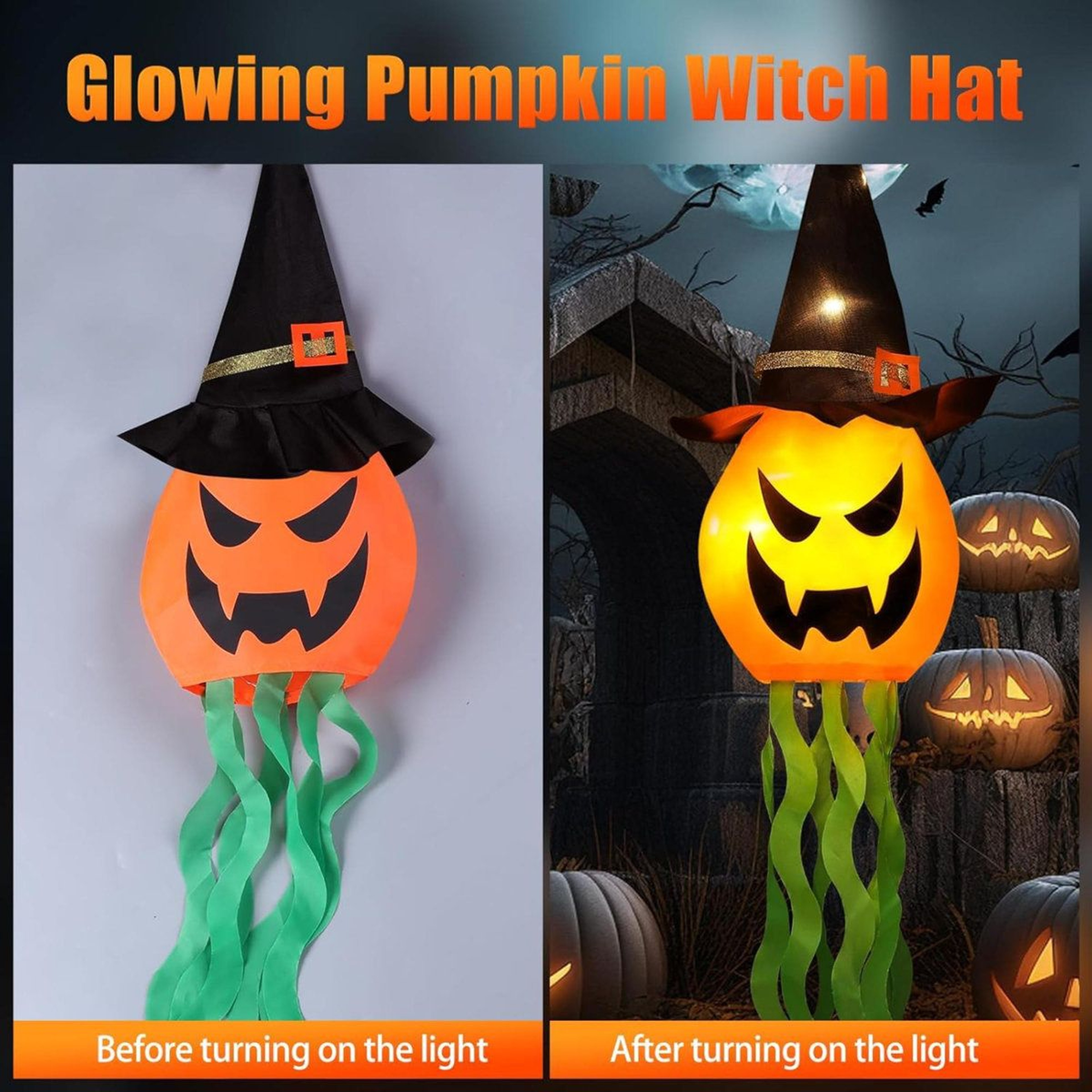 Halloween Hanging Witch Hat Lights With Lighting Mode 2