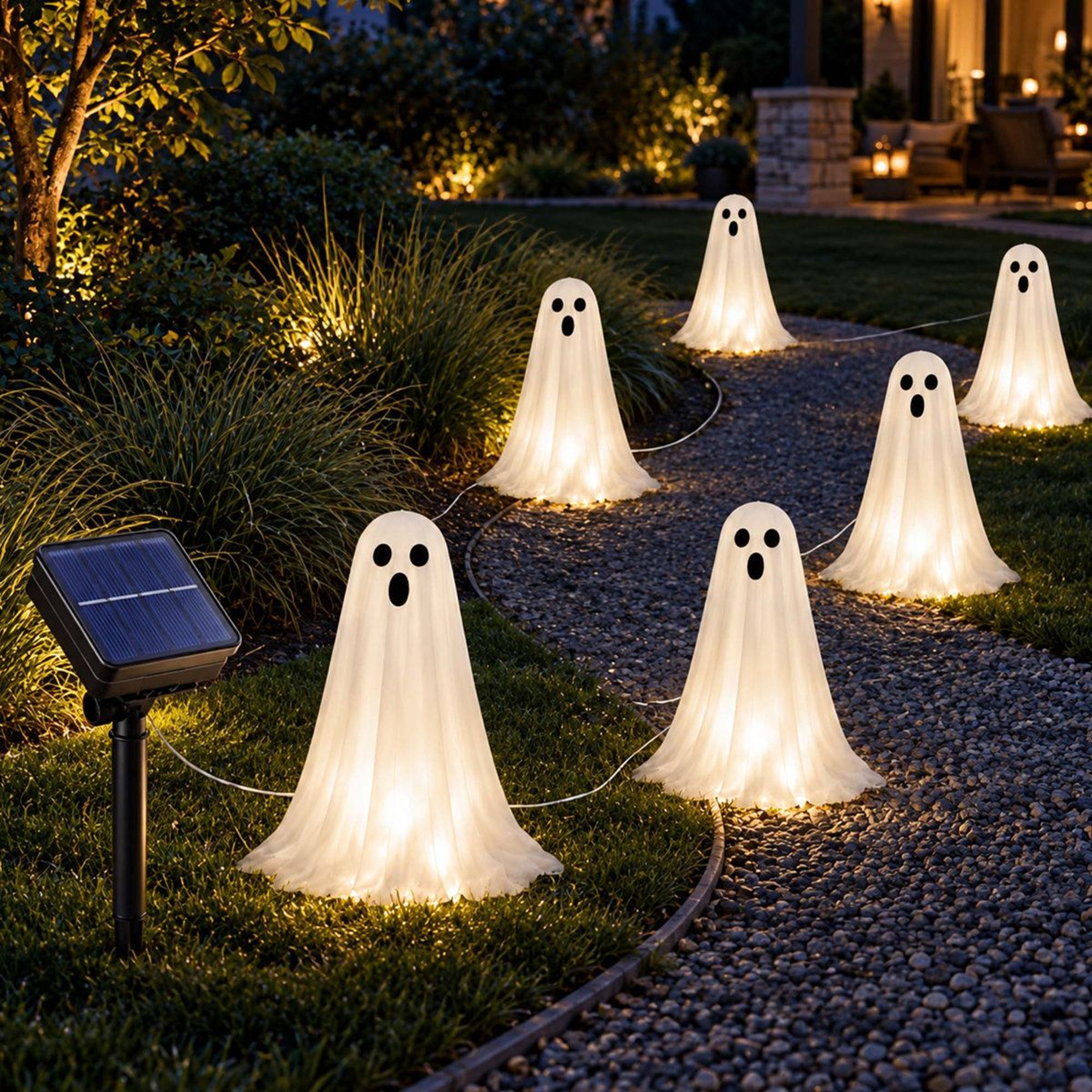 Solar Ghost Stake Lights With Lighting Modes For Halloween 2