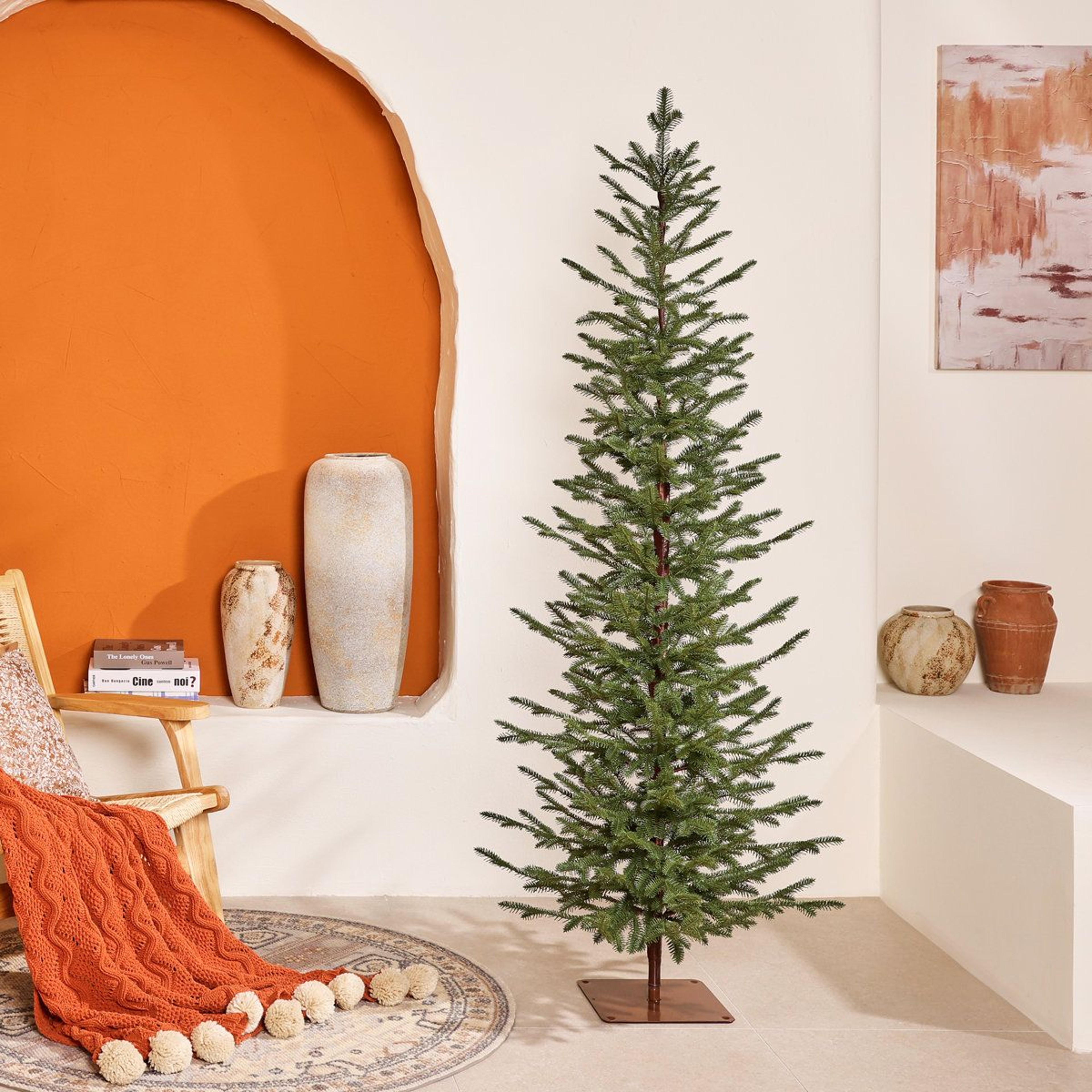 Artificial Pine Christmas Tree With Realistic PE Branches And Metal Stand 1