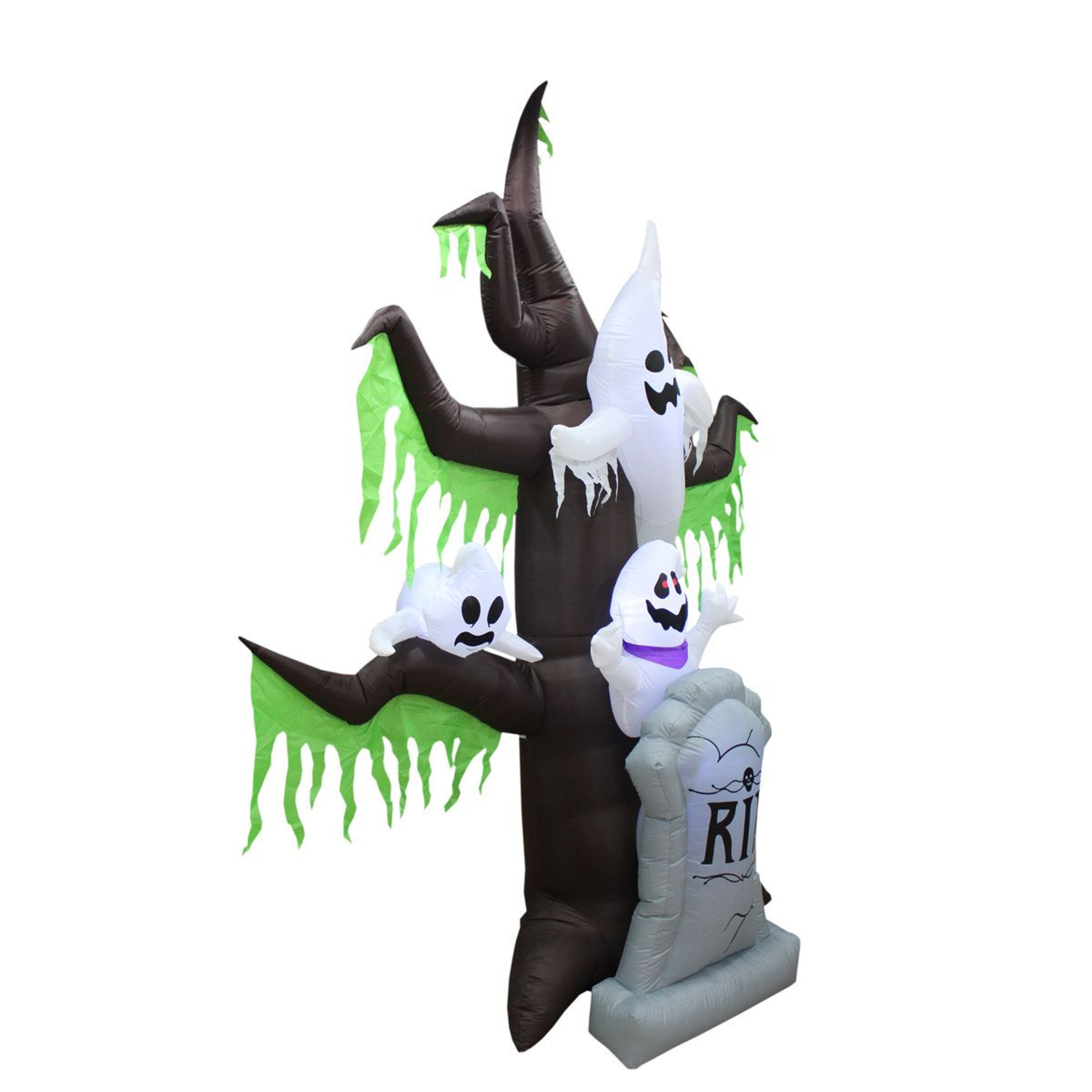 Lighted Halloween Inflatable Graveyard Scene With Ghosts And Haunted Tree 2