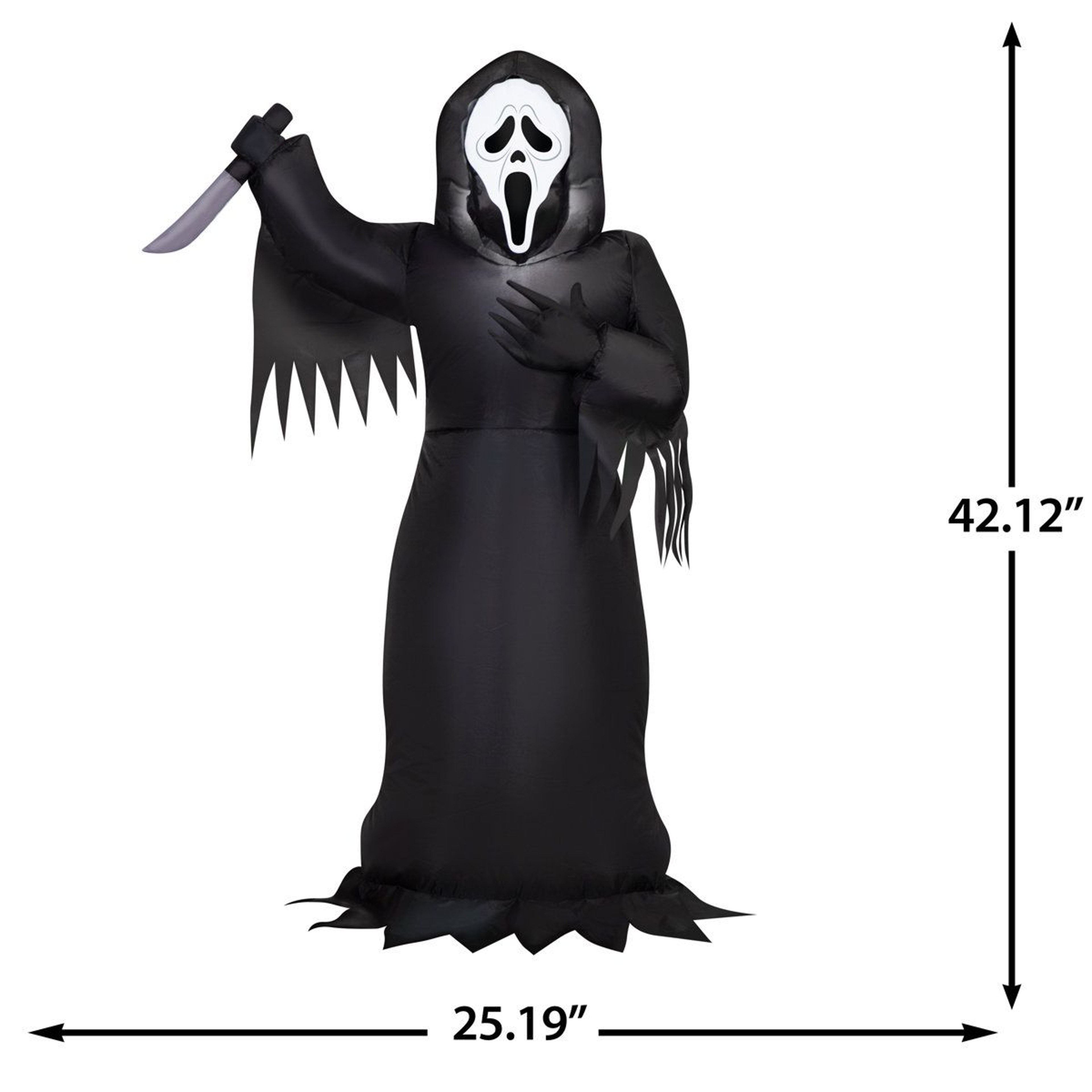 Ghost Face Halloween Inflatable Decoration With Light Up Display 3