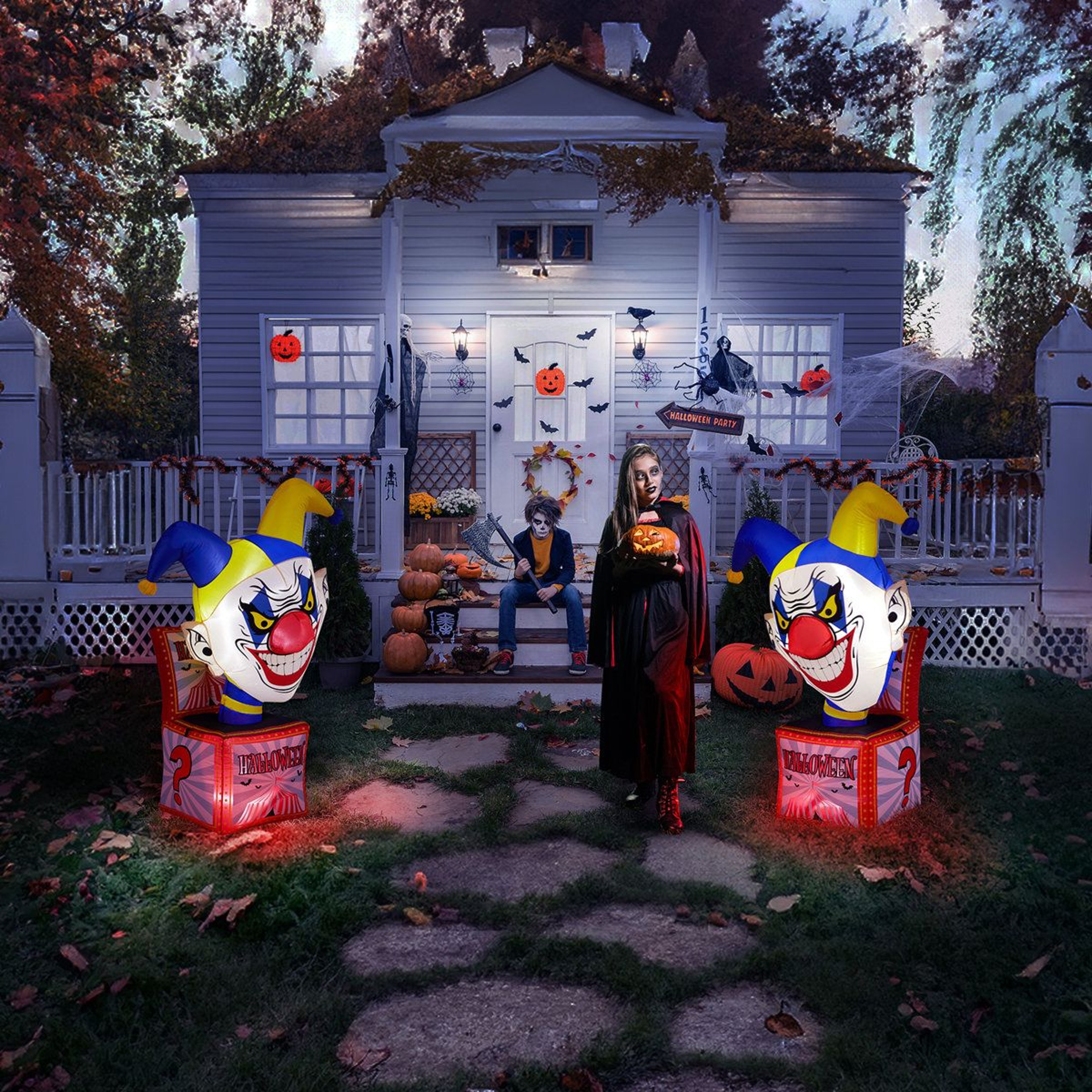Halloween UFO Inflatable Yard Decoration With LED Lights 2