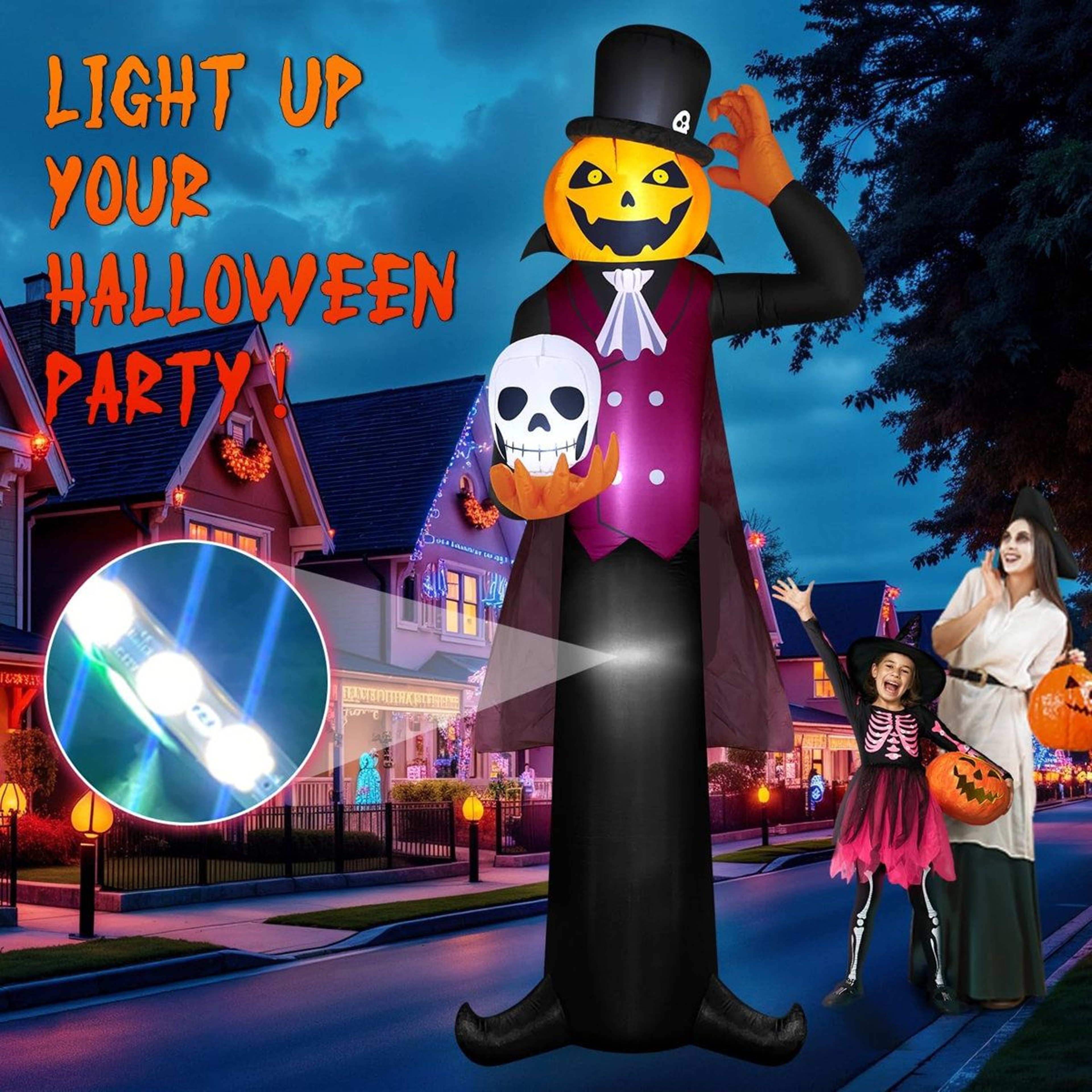 Halloween Inflatable Outdoor Decoration With LED Lights And Weather Resistant Design 1