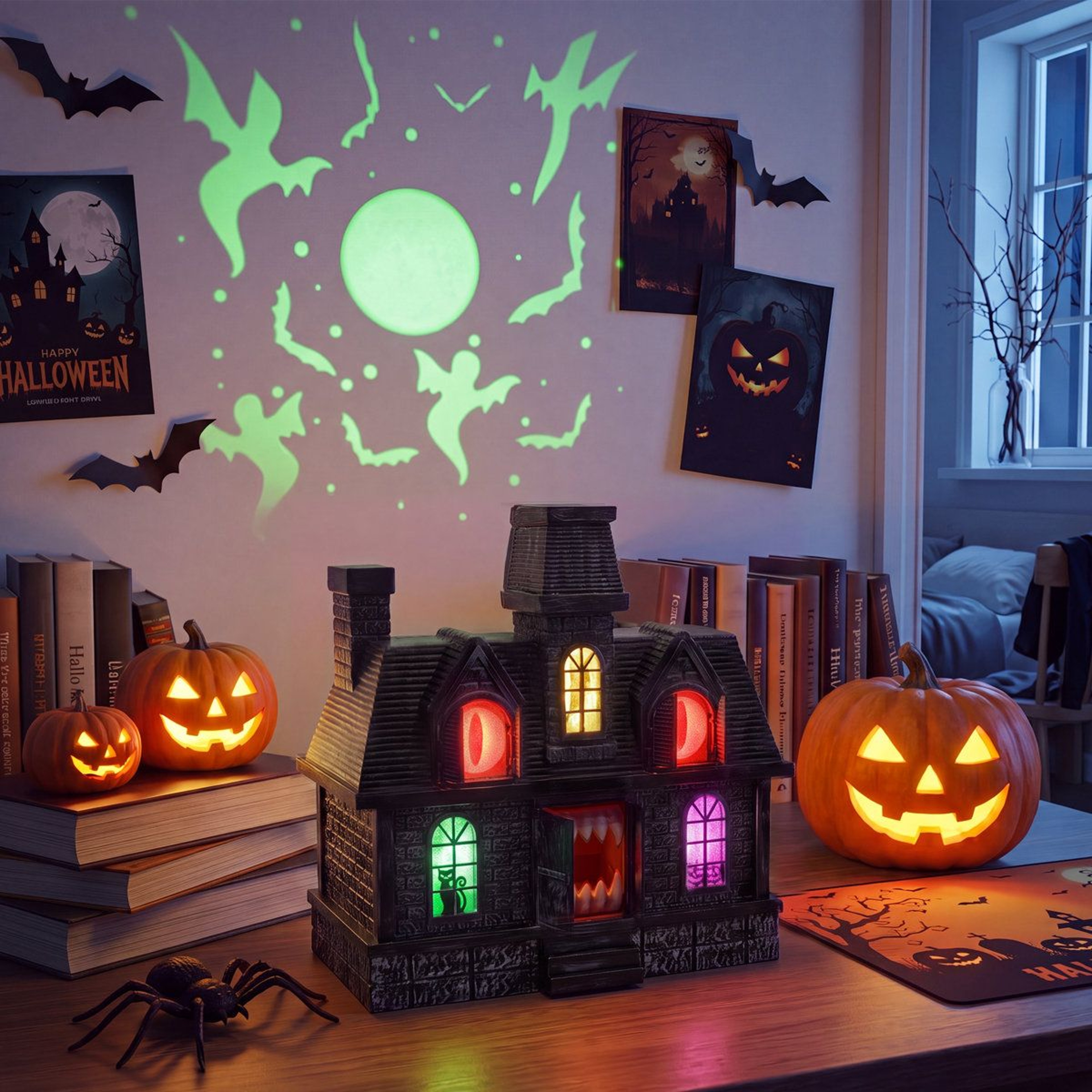 Halloween LED Gravestone Decoration Battery Powered Black Outdoor Figurine 5