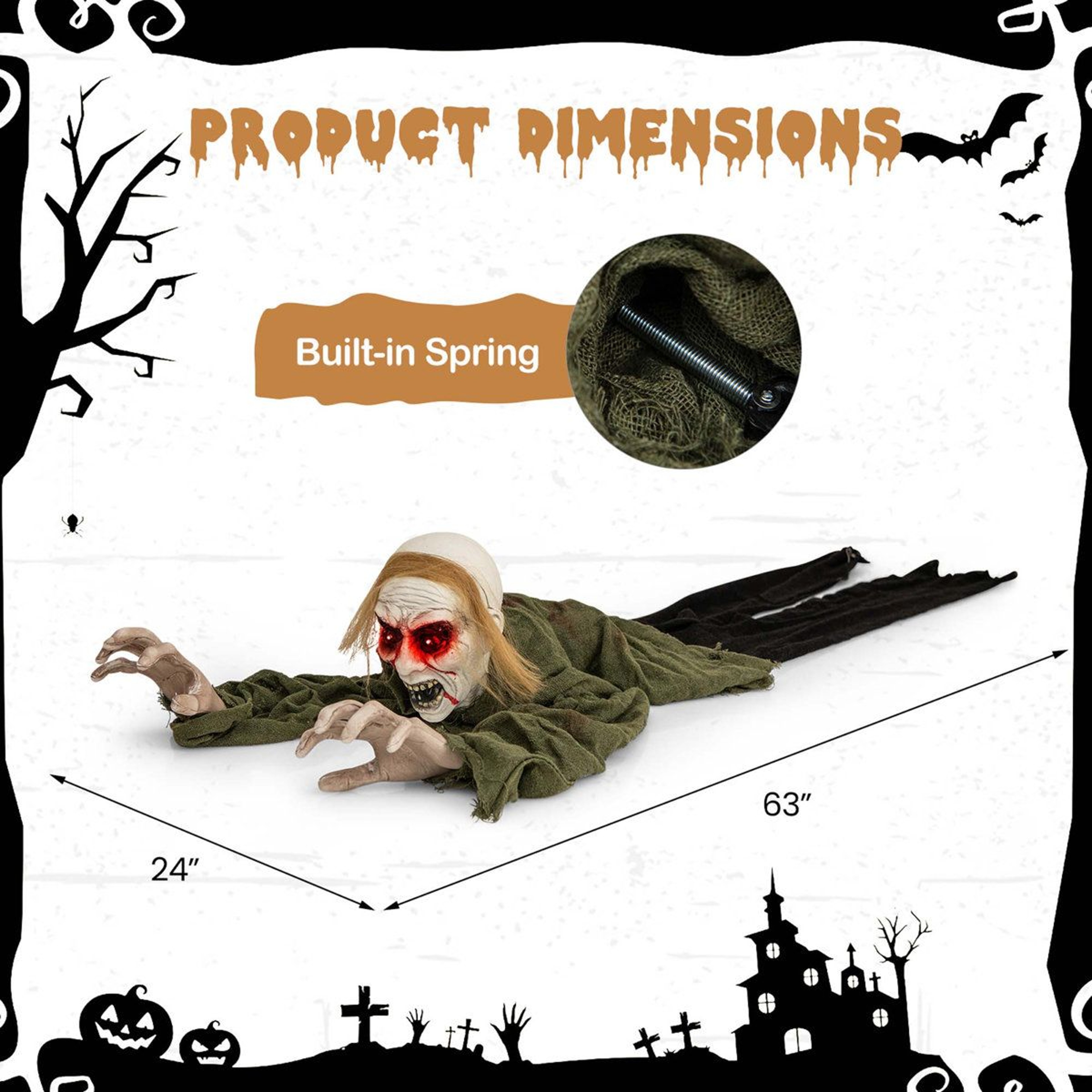 Animated LED Halloween Ghost Garden Stake Decoration 4