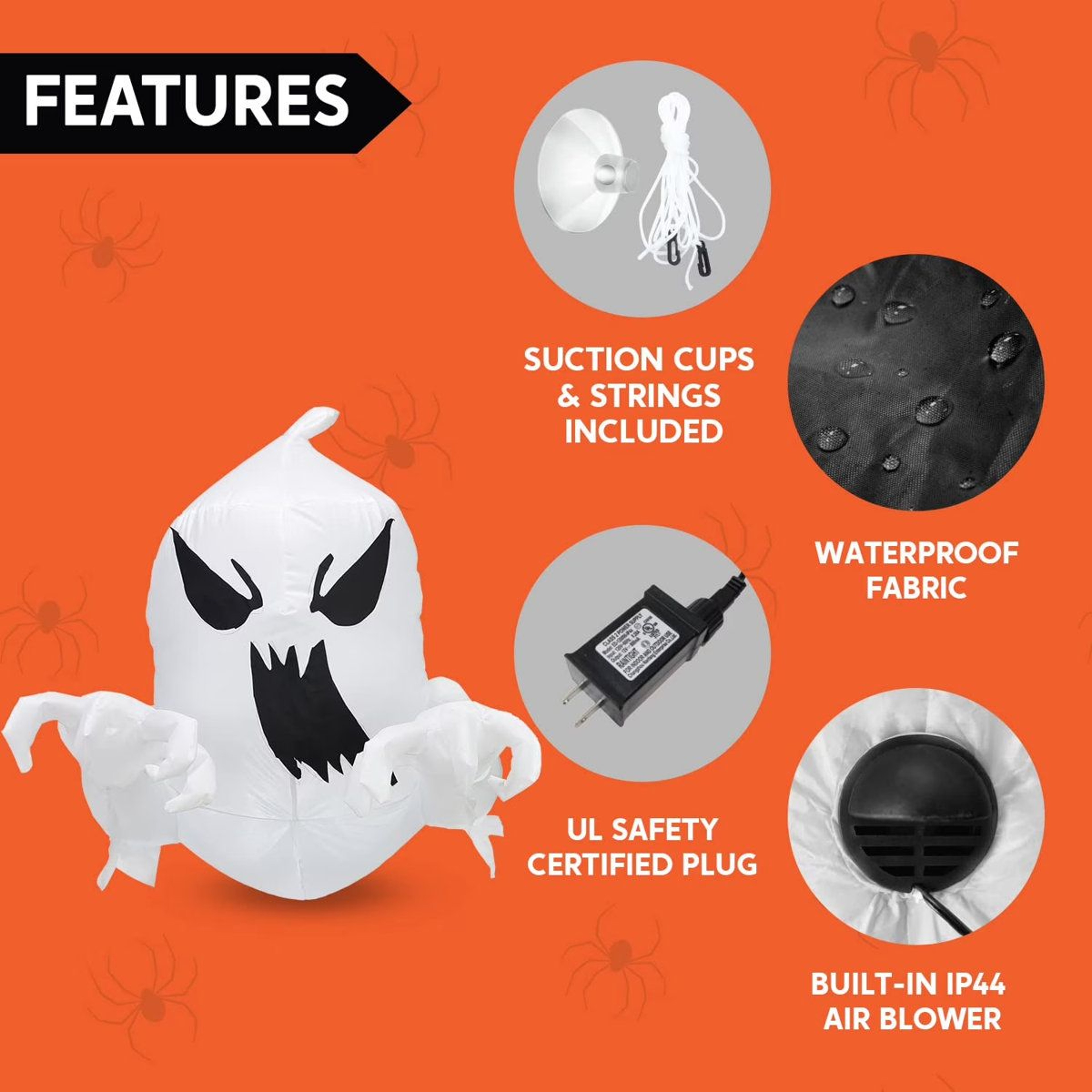 Halloween Inflatable Scary Flying Ghost Decoration With Light 2