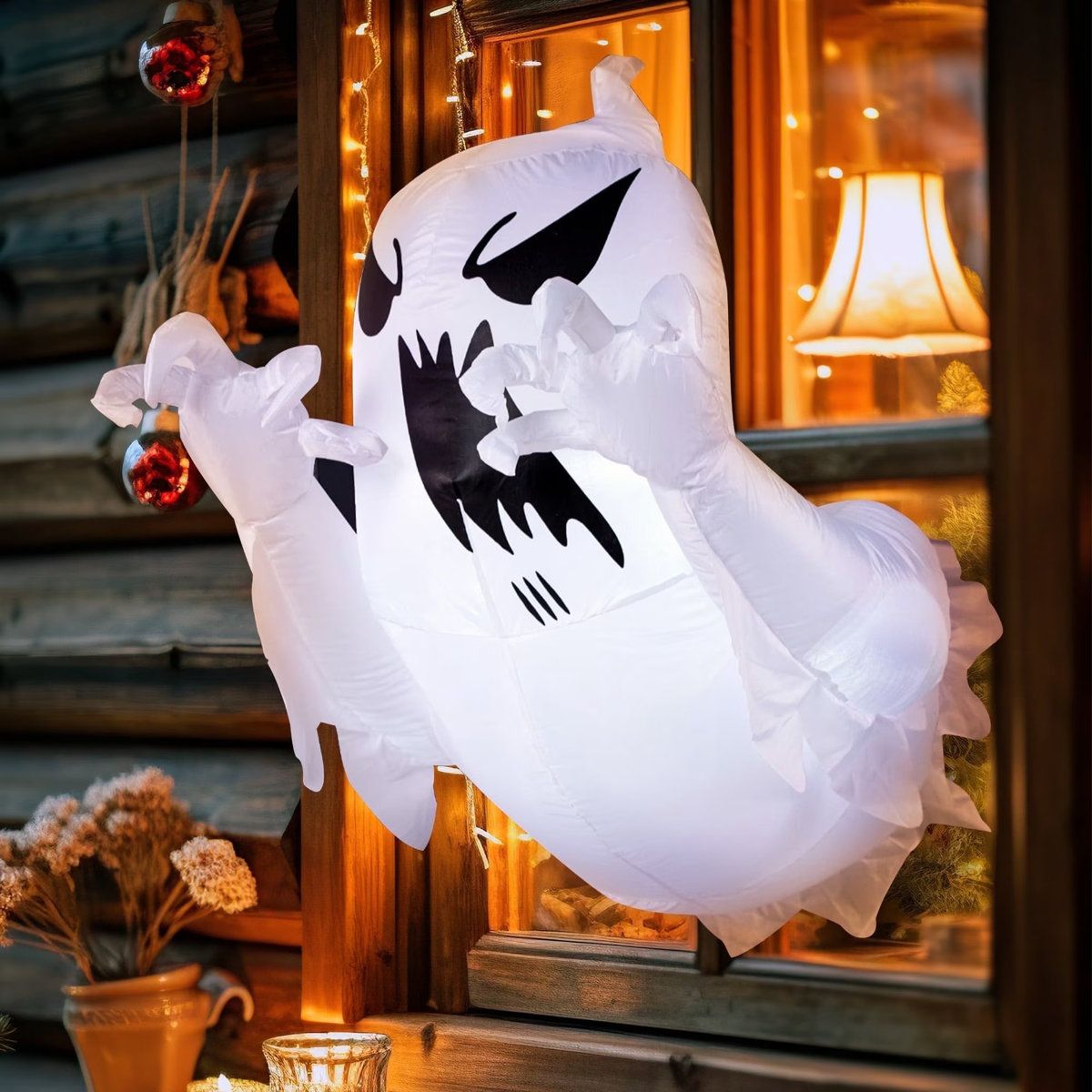 Halloween Inflatable Scary Flying Ghost Decoration With Light 0