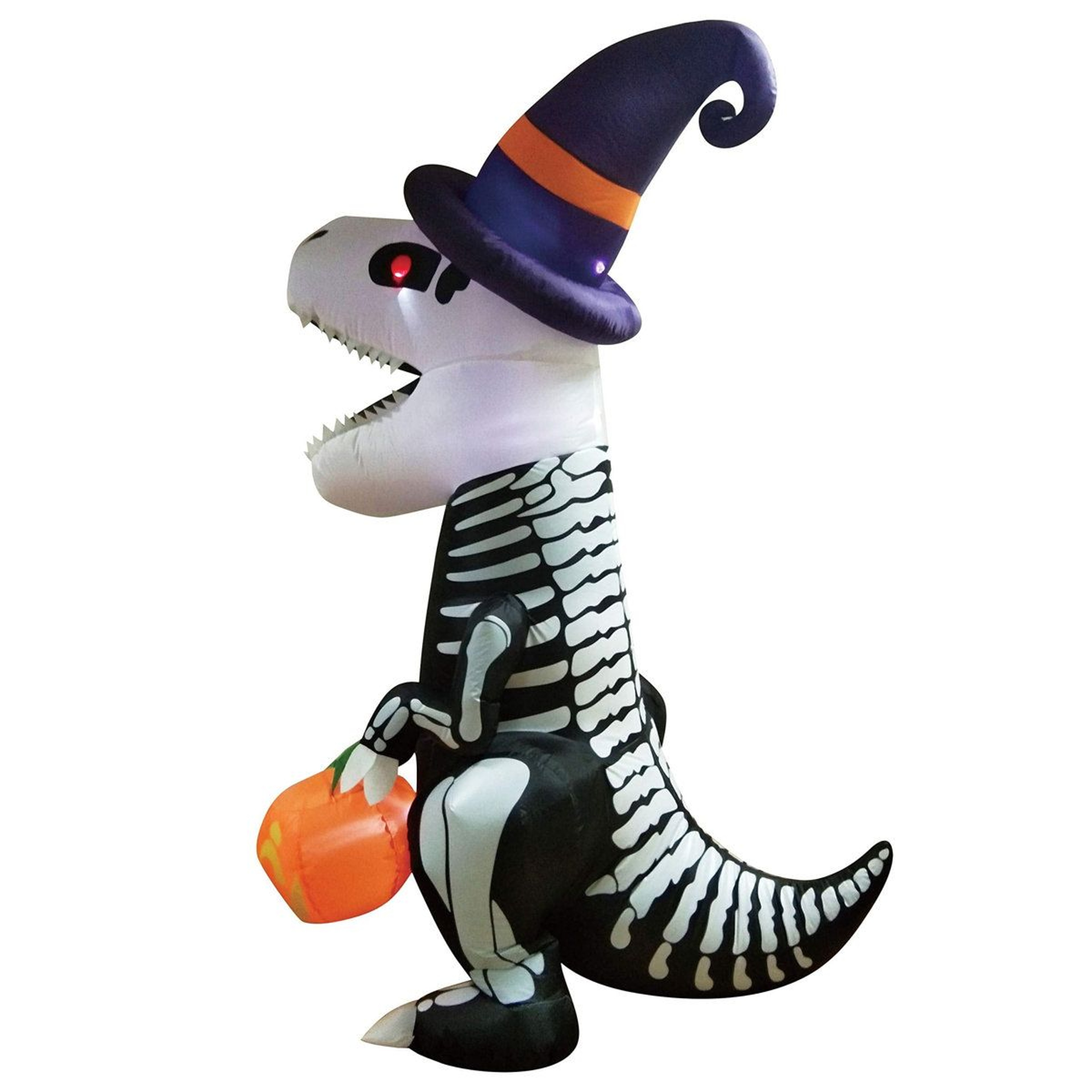 Halloween Inflatable Skeleton Dinosaur With Pumpkin And LED Lights For Outdoor Yard Decoration 5