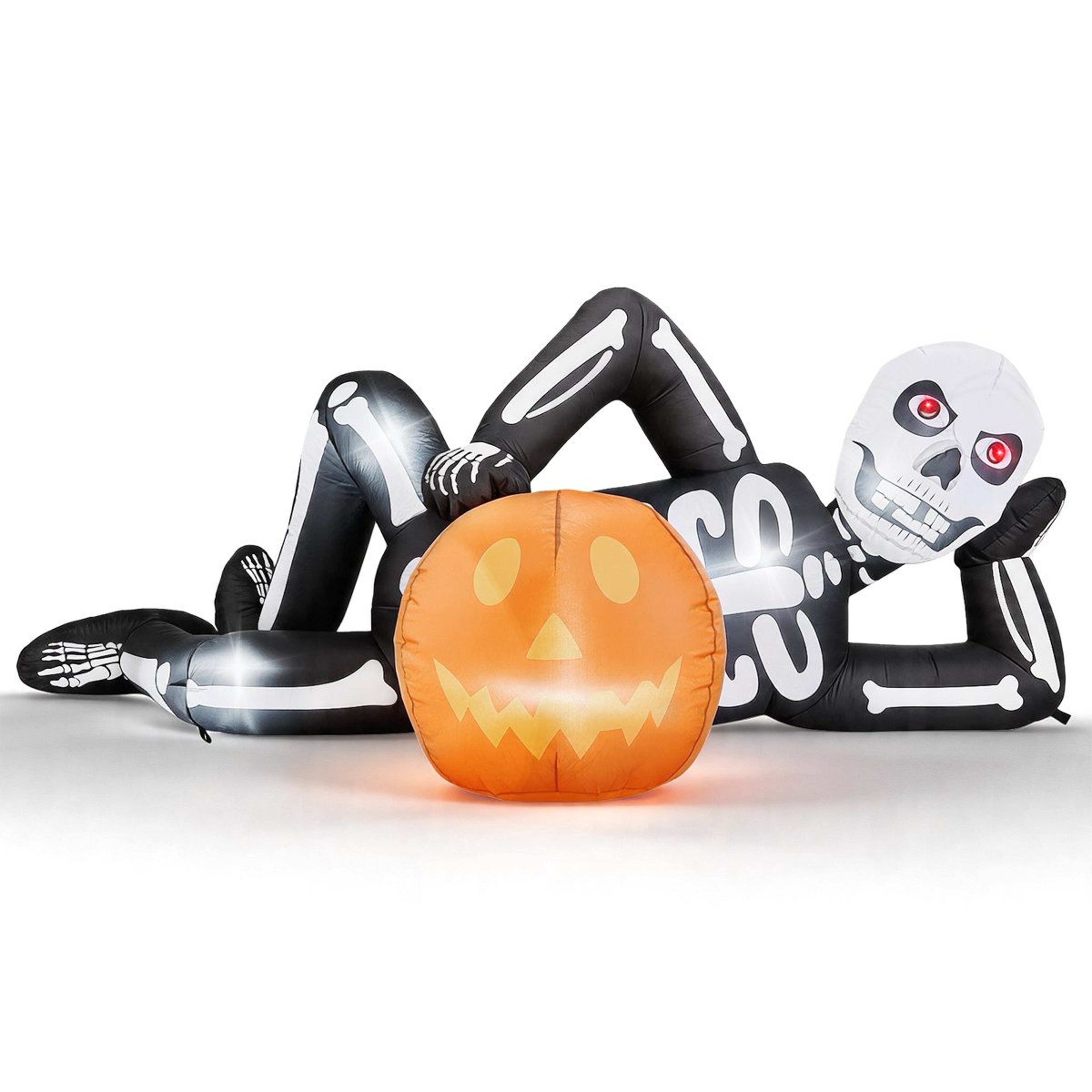 Halloween Inflatable Lying Skeleton With LED Lights 0