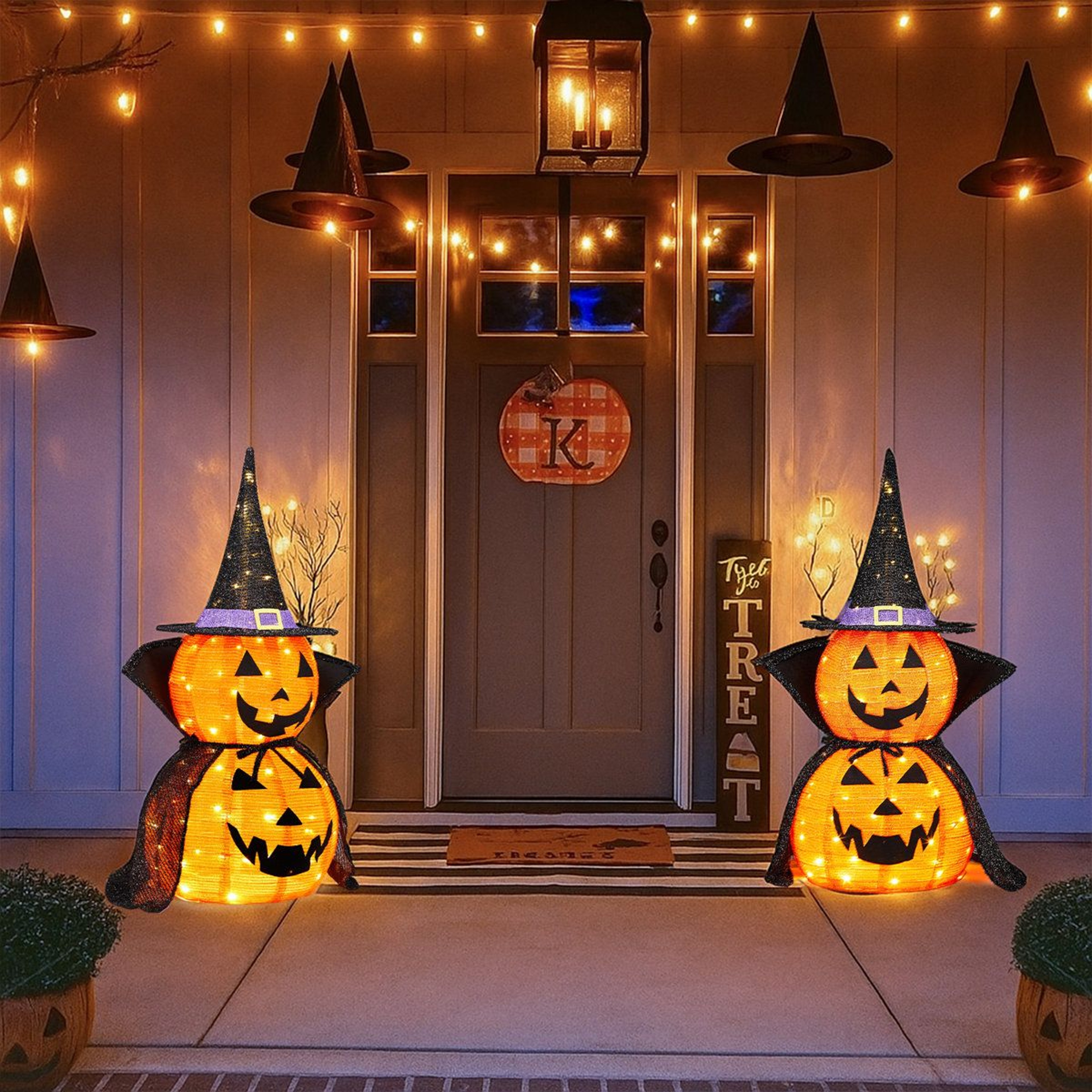 Lighted Collapsible Halloween Pumpkin Decoration With Warm White LED Lights 1