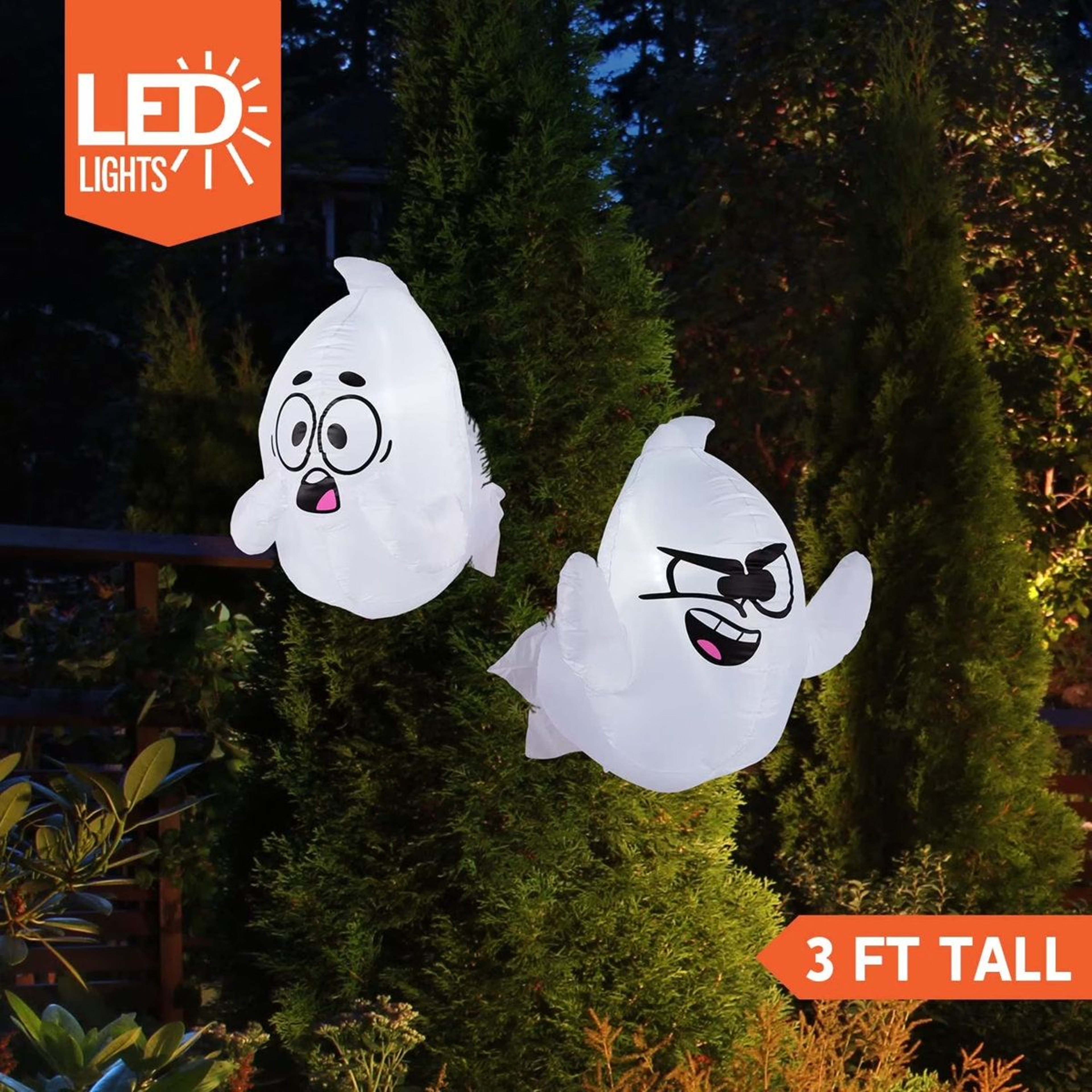 Halloween Inflatable Ghost Window Decorations With LED Lights 2