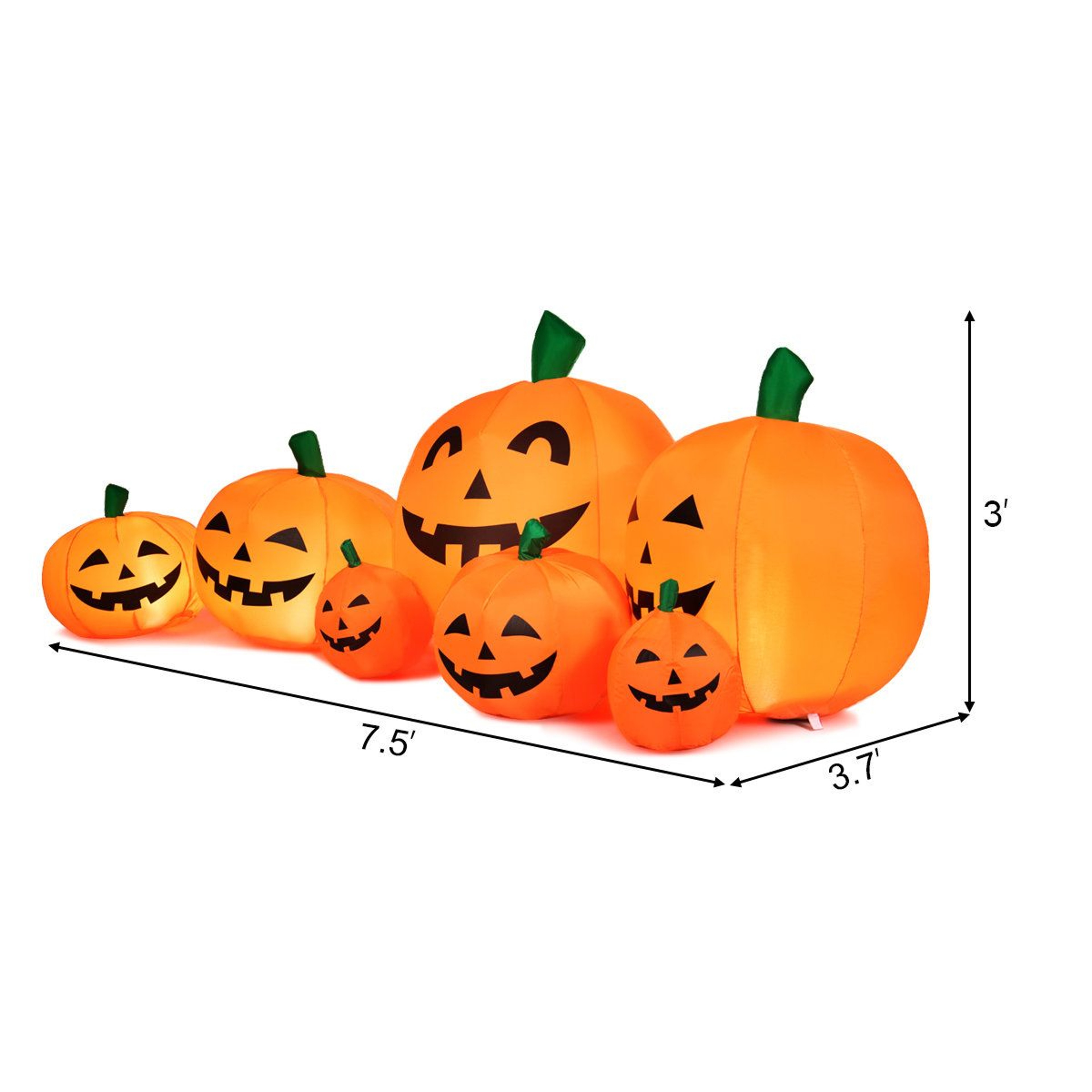 LED Inflatable Halloween Jack O Lantern Outdoor Decoration With Weather Resistant Polyester 1