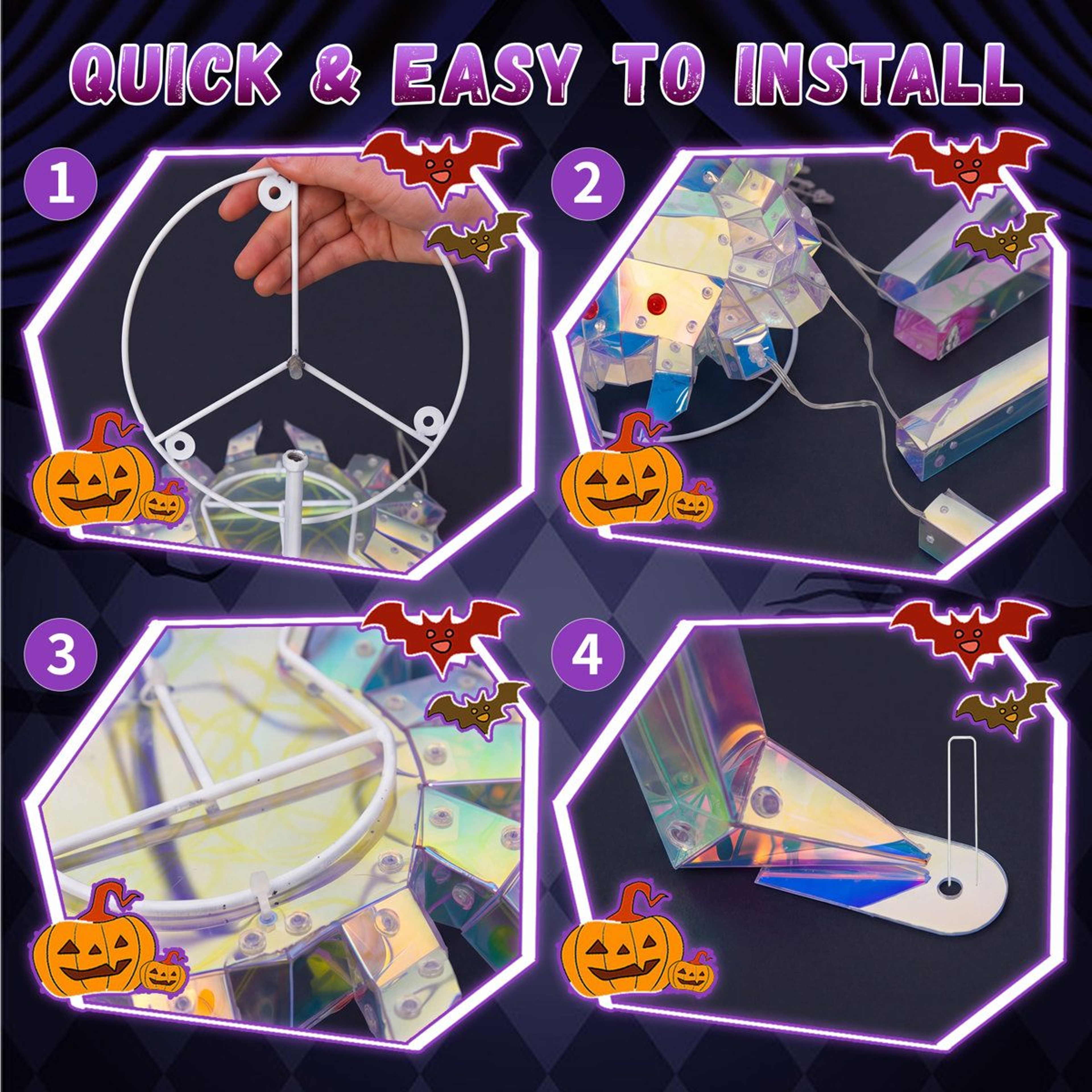 Long Legged Lighted Halloween Spider Outdoor Yard Decoration With Multicolor LED Lights 3