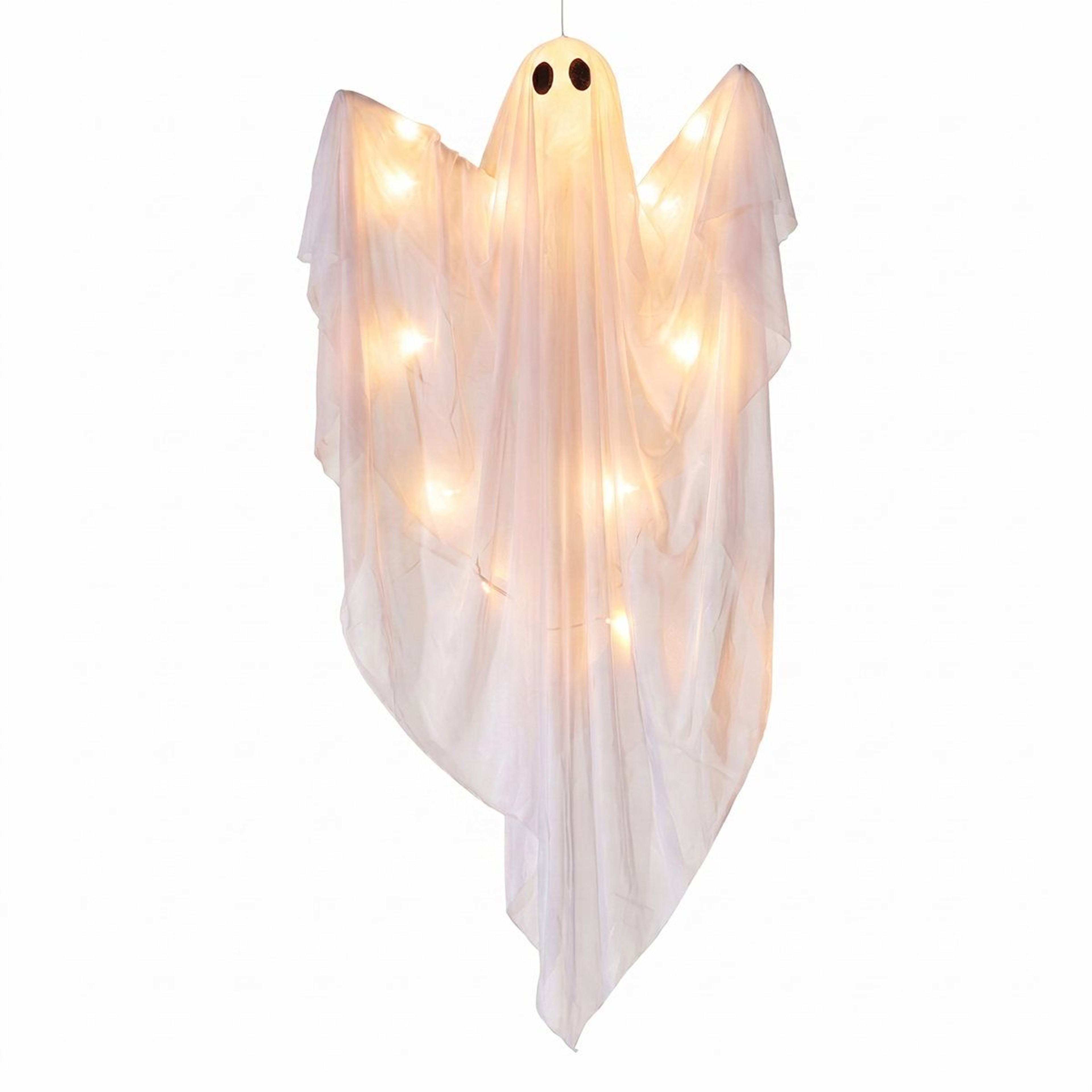Halloween Hanging Ghost Decoration With Warm White LED Light 0