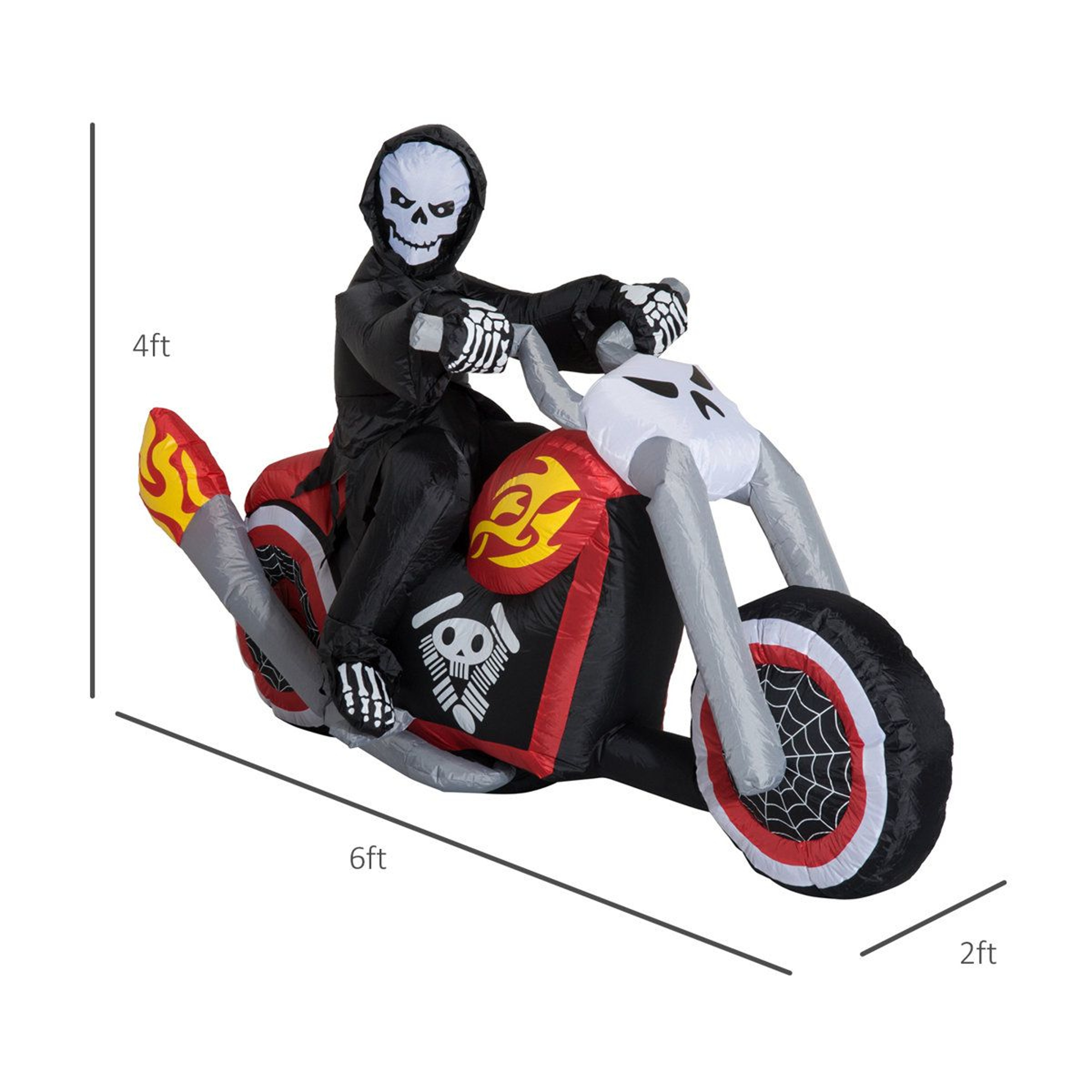 Halloween Inflatable Skeleton Decoration With LED Lights Weather Resistant Polyester 5
