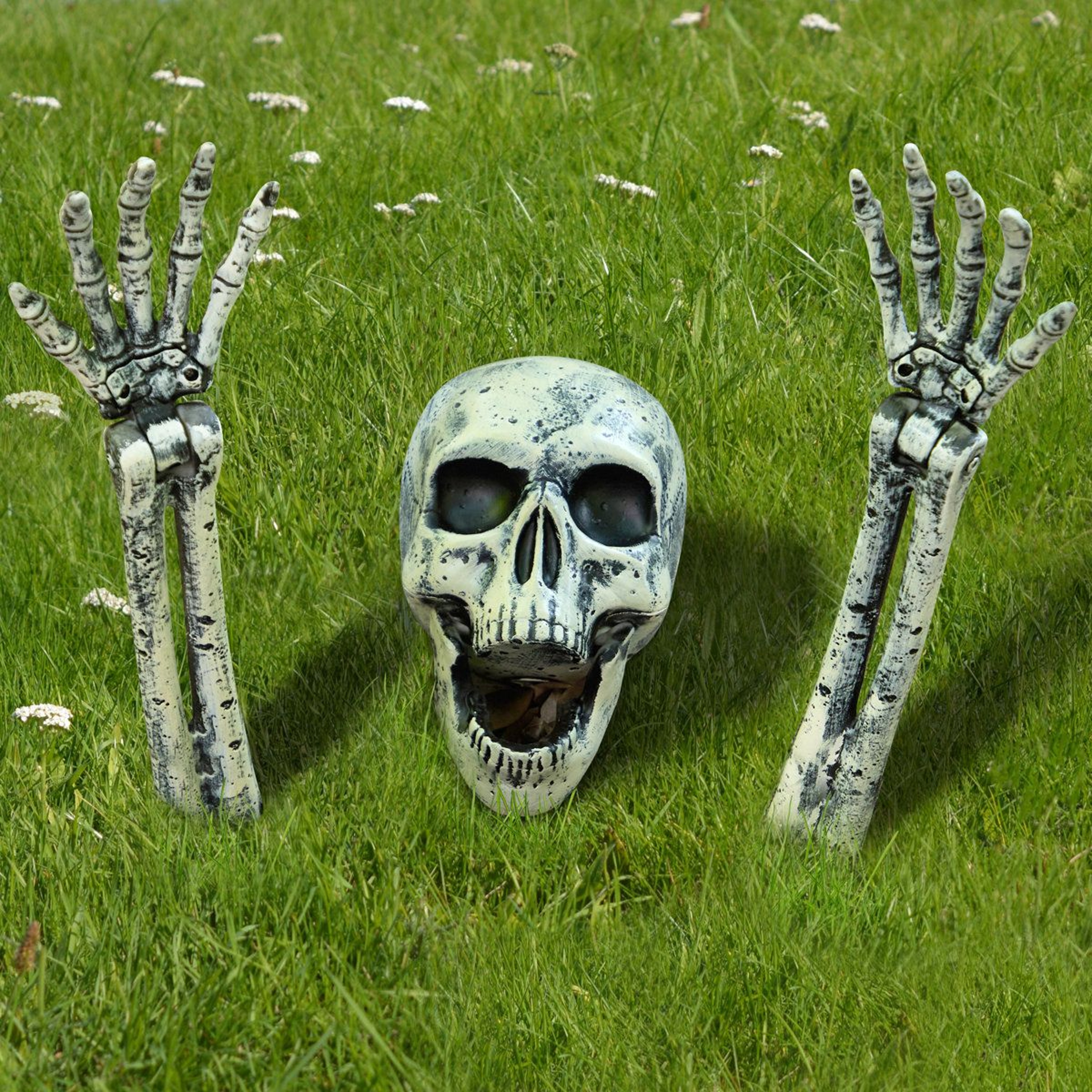 Halloween Skeleton Yard Stakes Gray Groundbreaker Skull Decorations 0