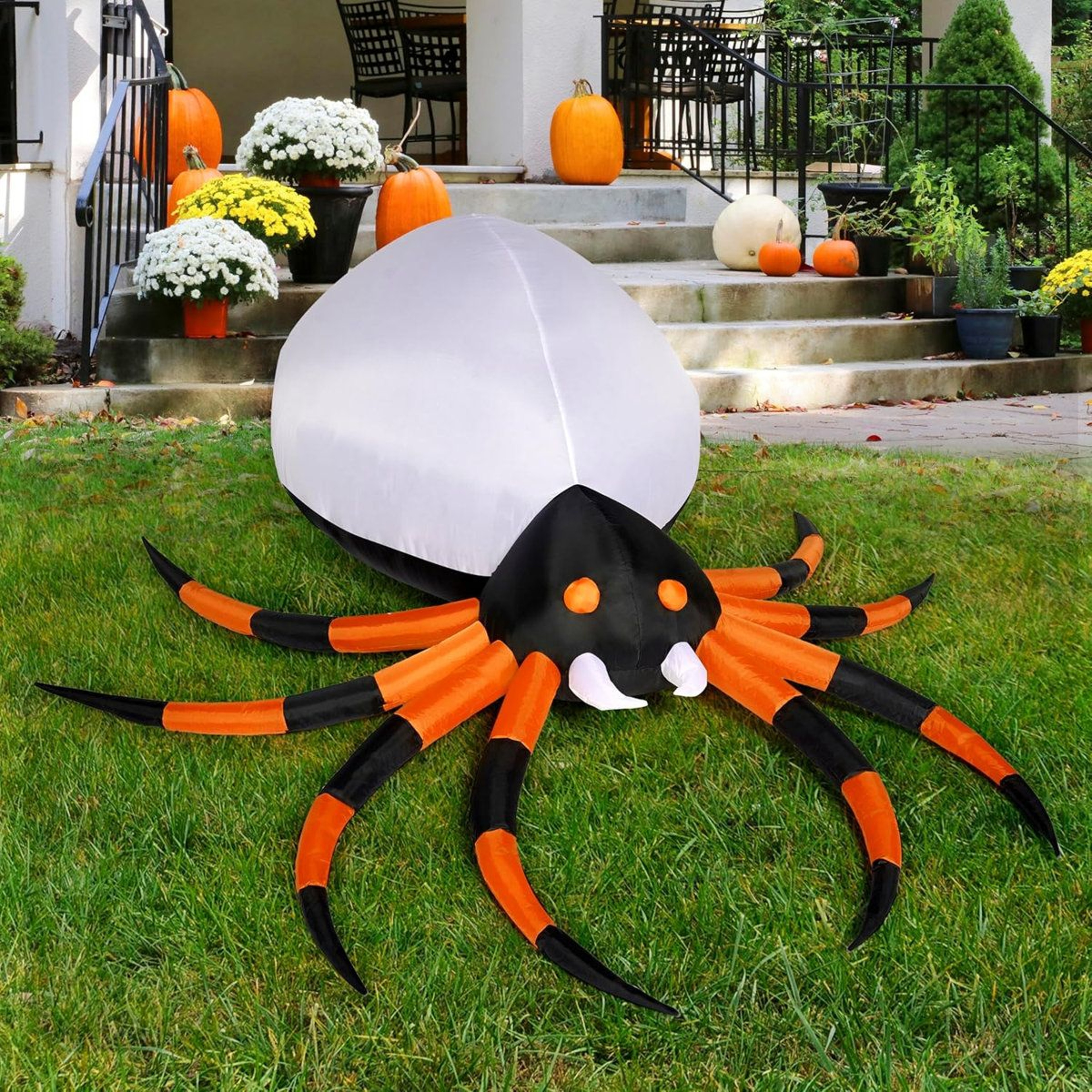 Halloween Inflatable Giant Spider With Rotating Multicolor LED Lights 4