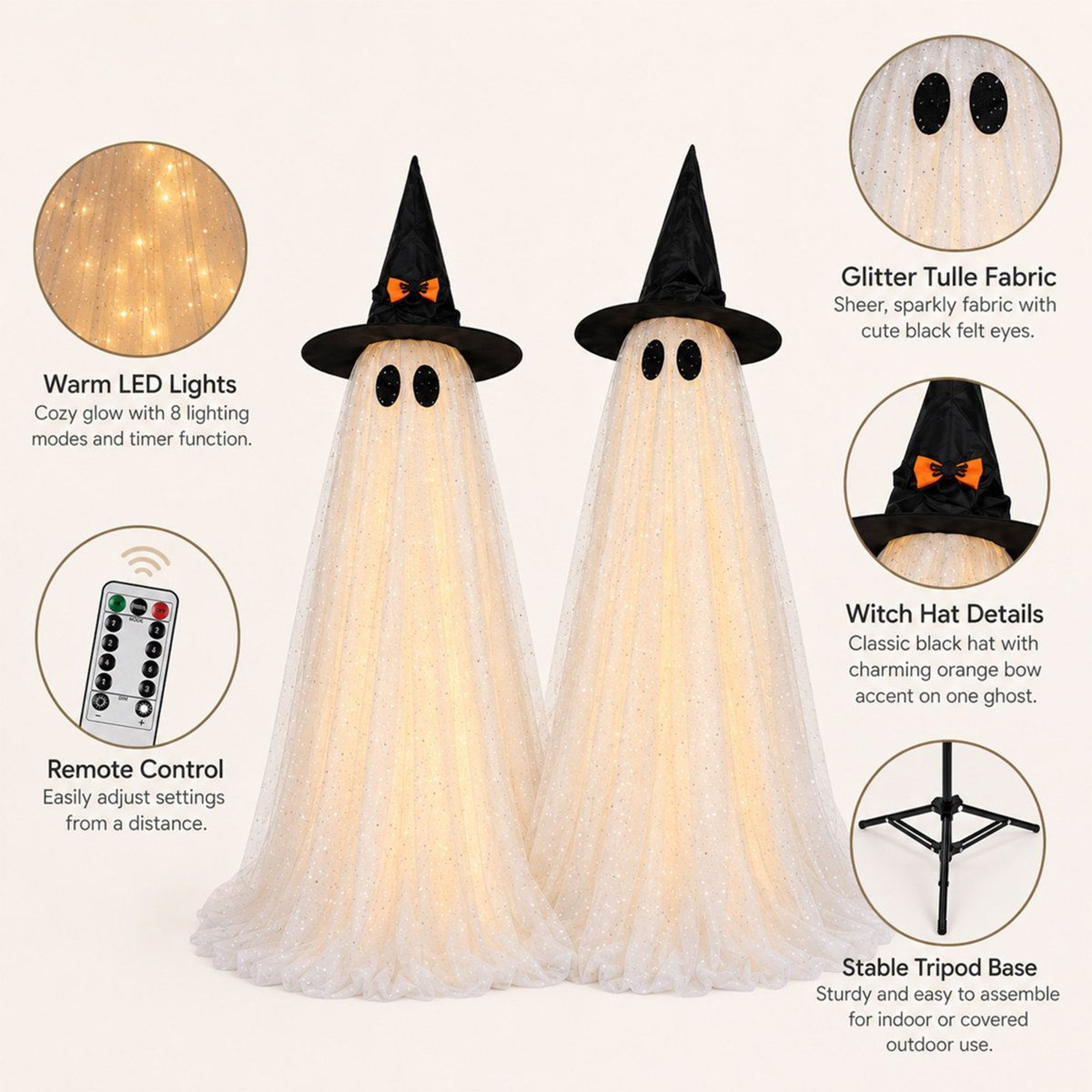Lighted Halloween Ghost Yard Decorations With Remote And Timer 1