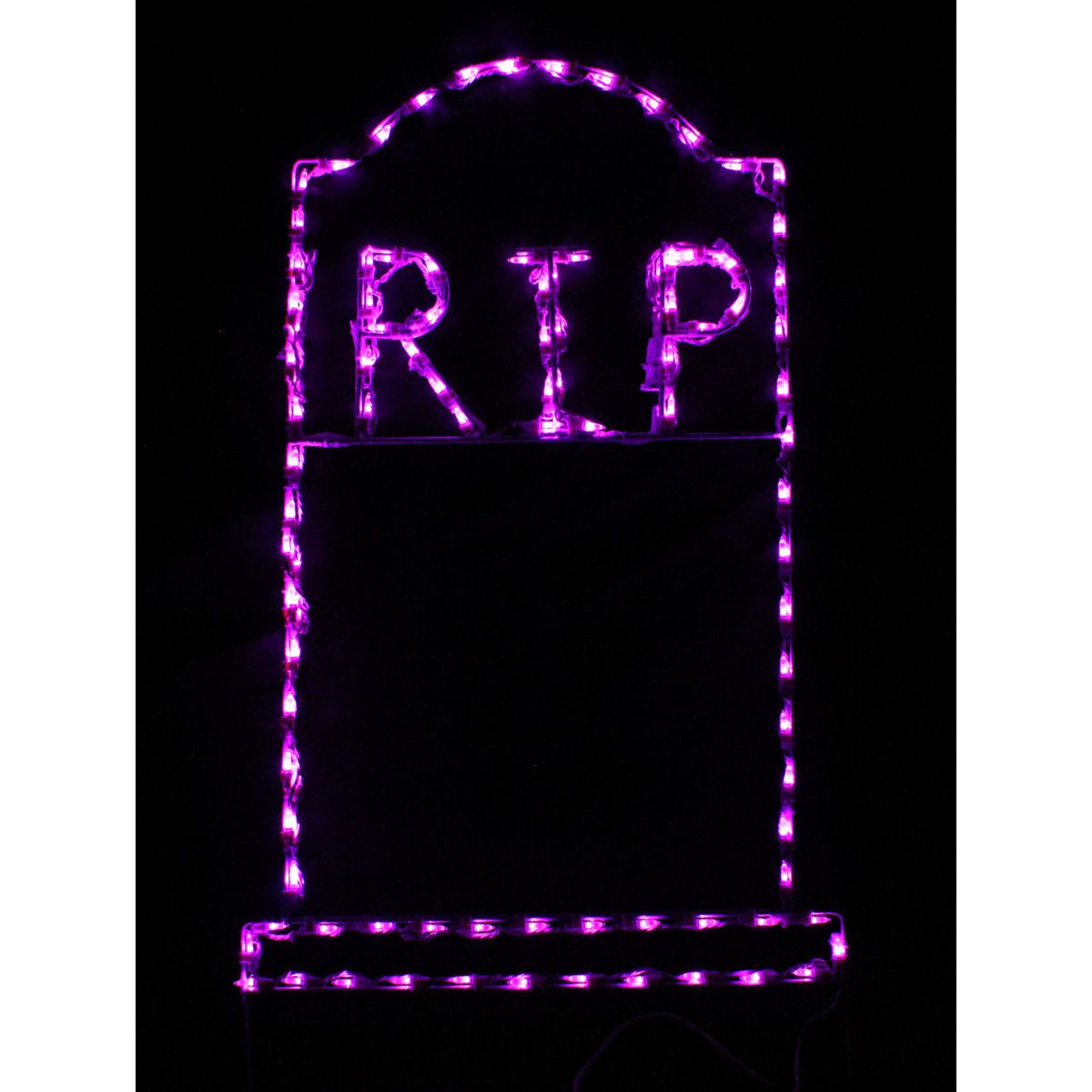 Halloween Outdoor Gravestone Decoration With Purple LED Lights 0