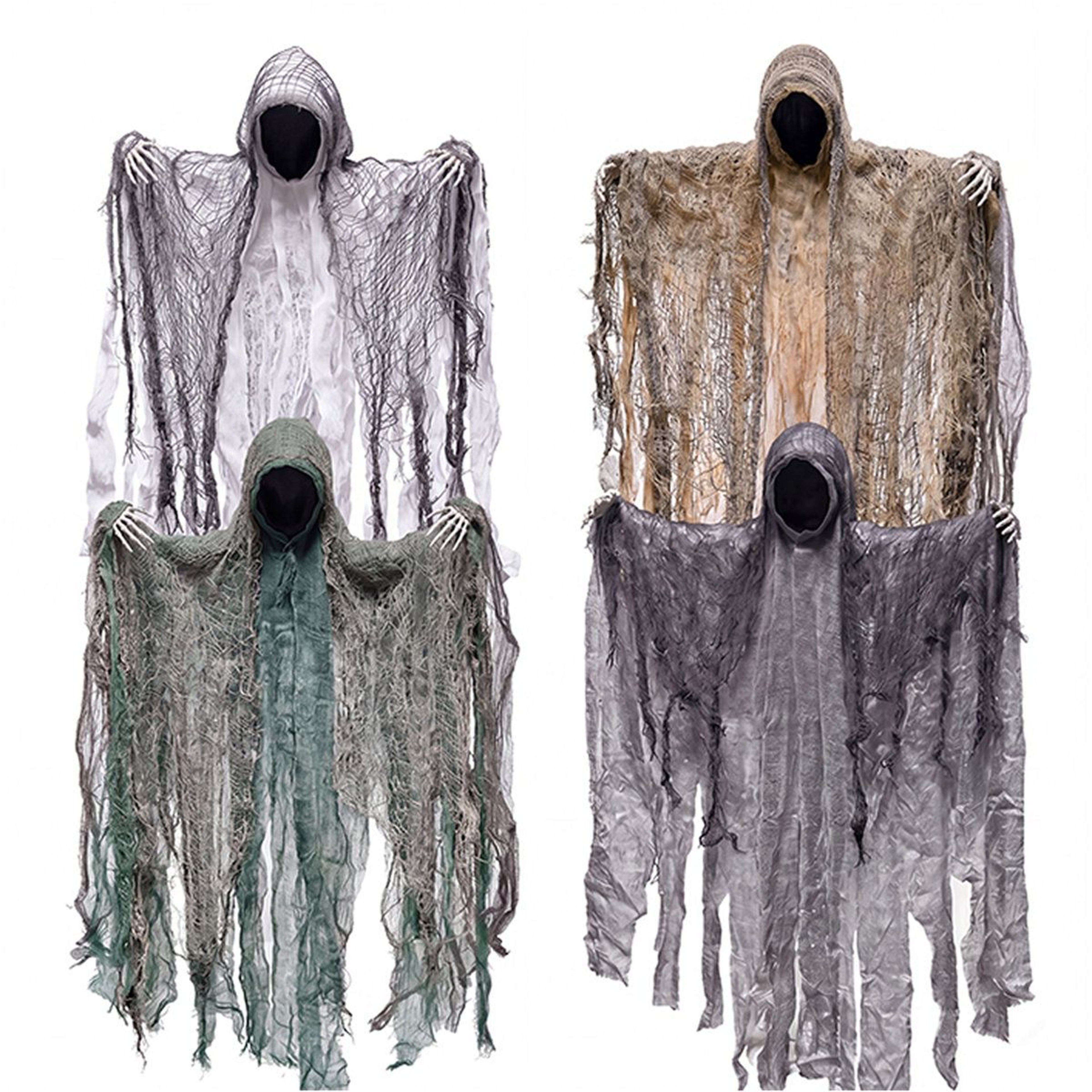 Halloween Hanging Faceless Ghost Decorations Multicolor Set 5