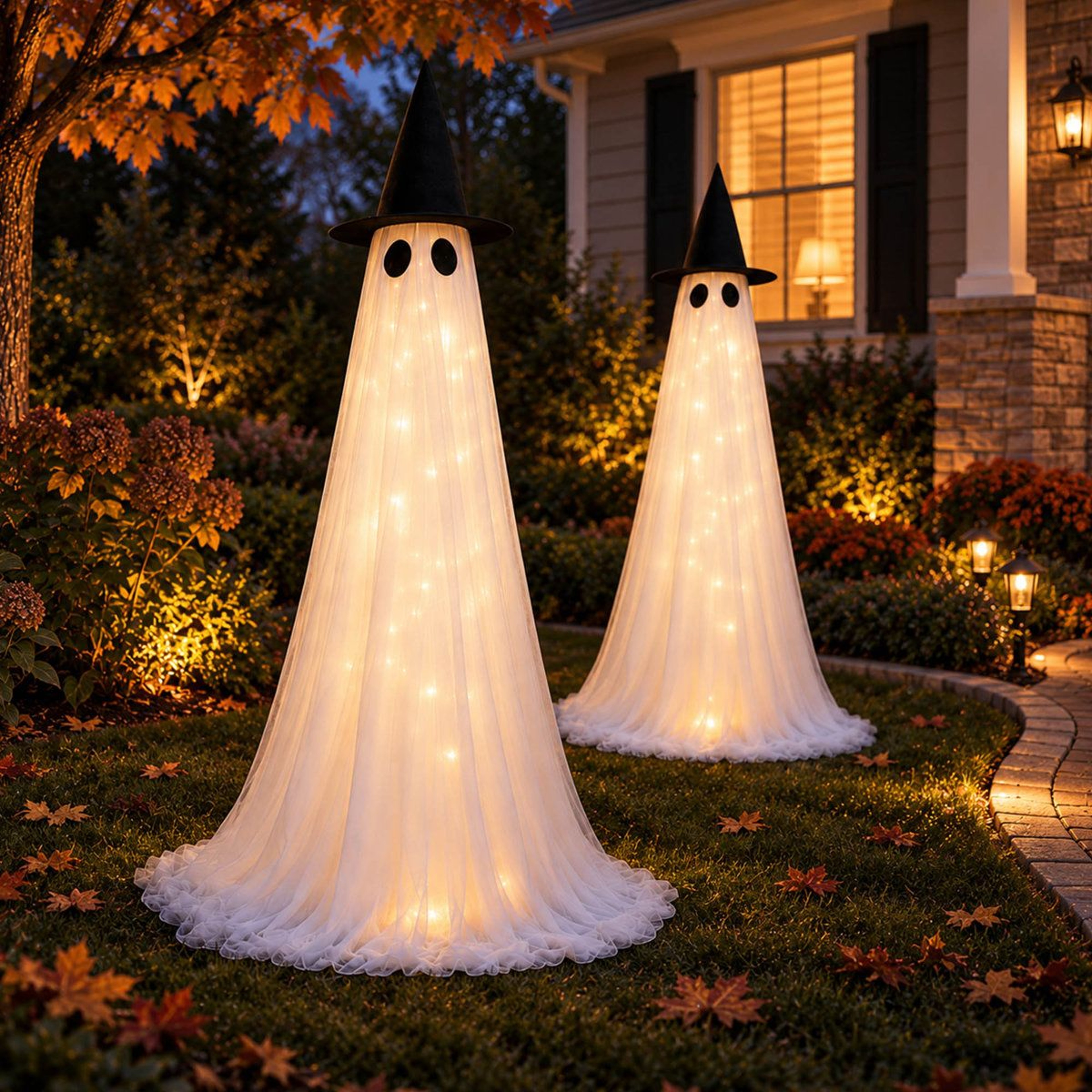 Foot Light Up Halloween Ghost Decorations With LED Lights 2