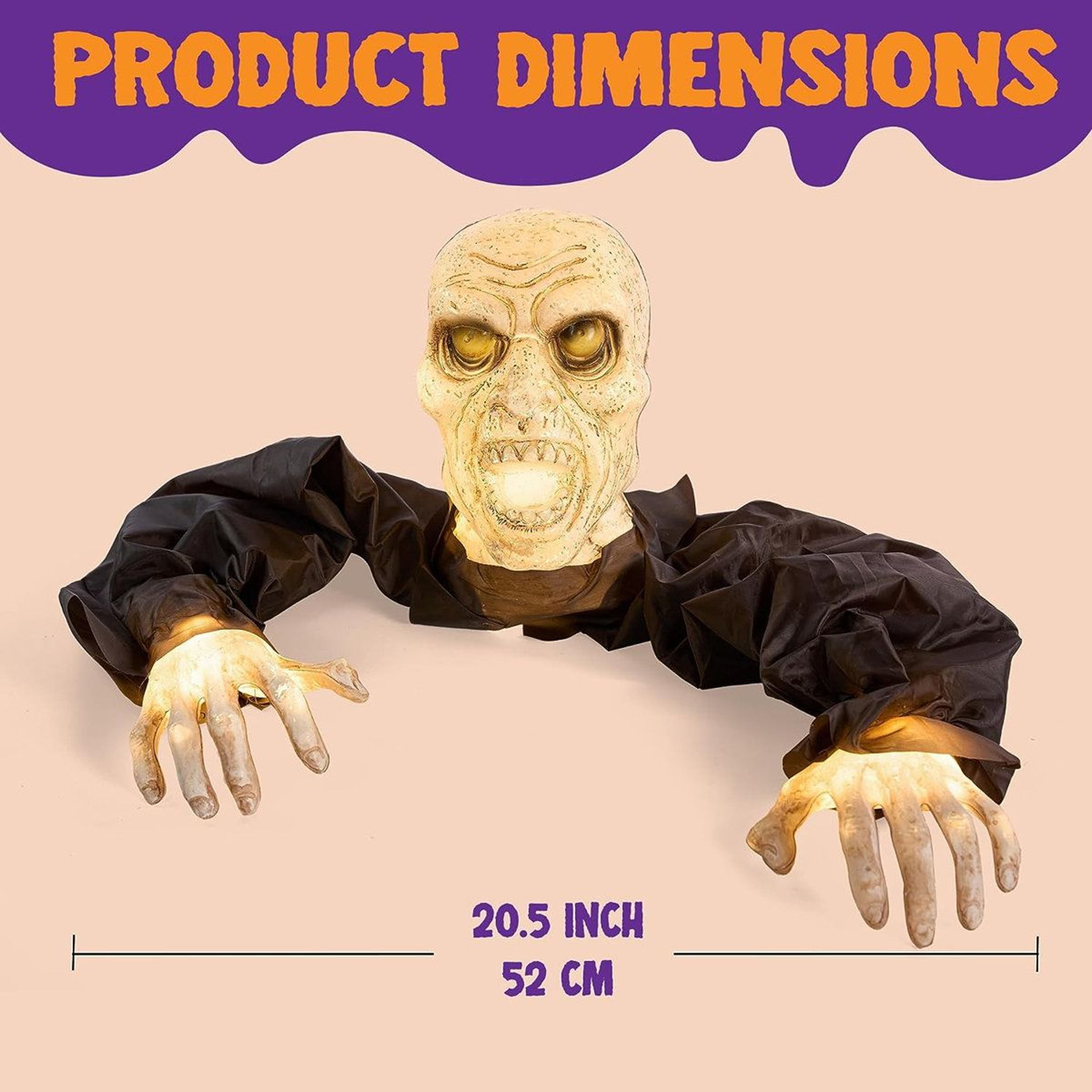 Black Zombie Halloween Figurine Outdoor Decoration 4