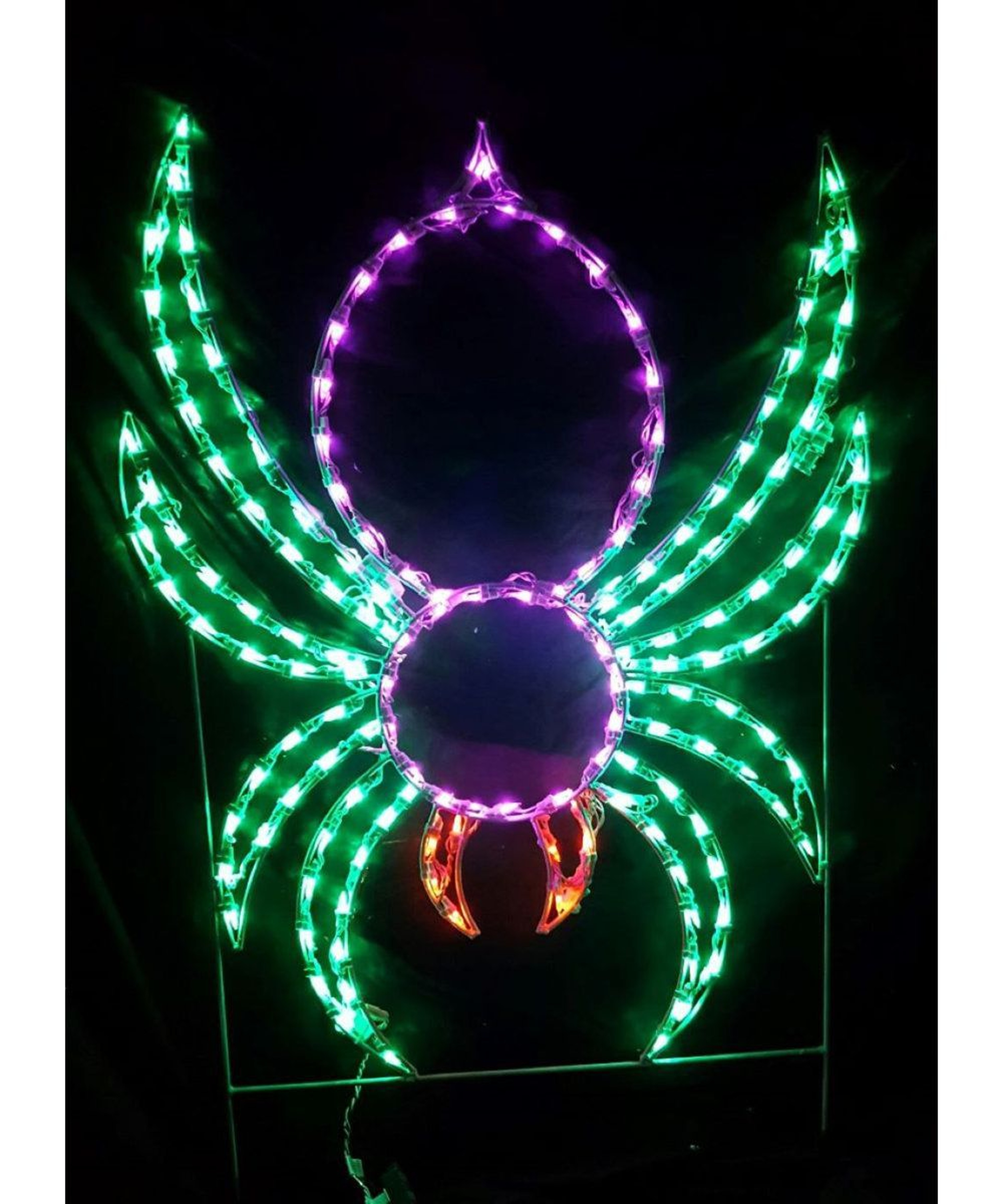 Spooky Spider LED Halloween Lighted Display With Metal Frame 0