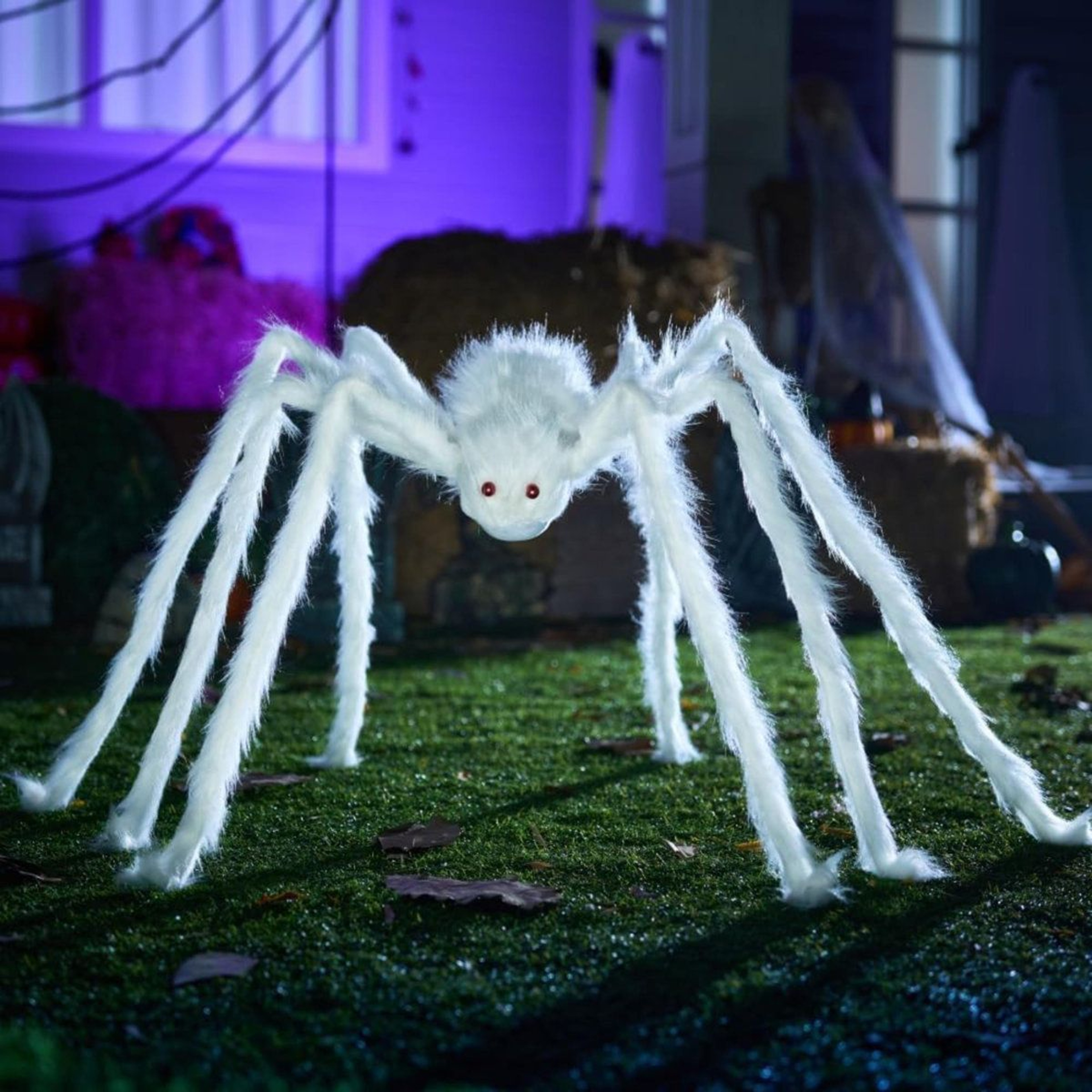 Halloween Spider Decoration White Iron Spider For Outdoor Yard And Indoor Party Decor 0