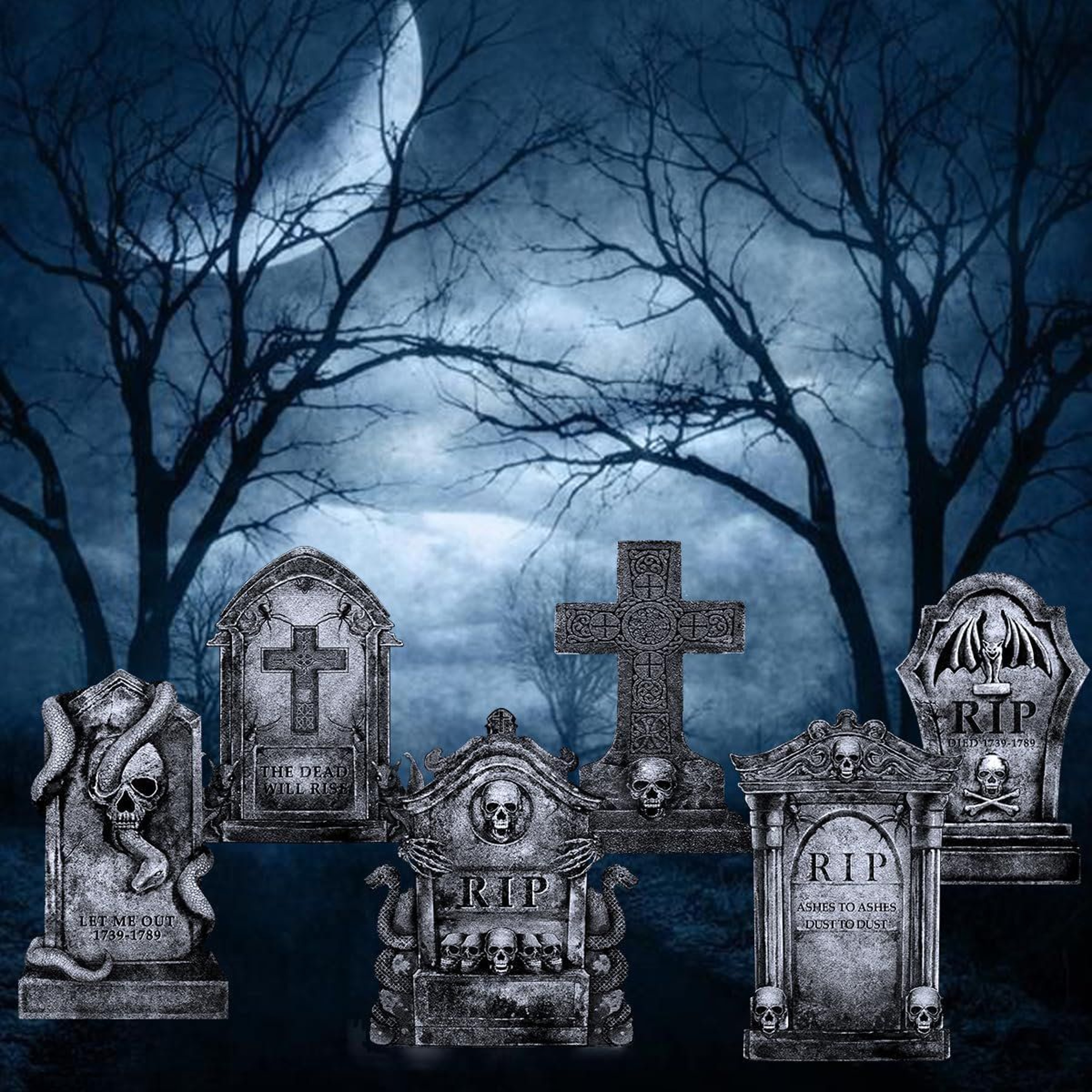 Halloween Graveyard Decorations Tombstone Yard Signs With Stakes 2
