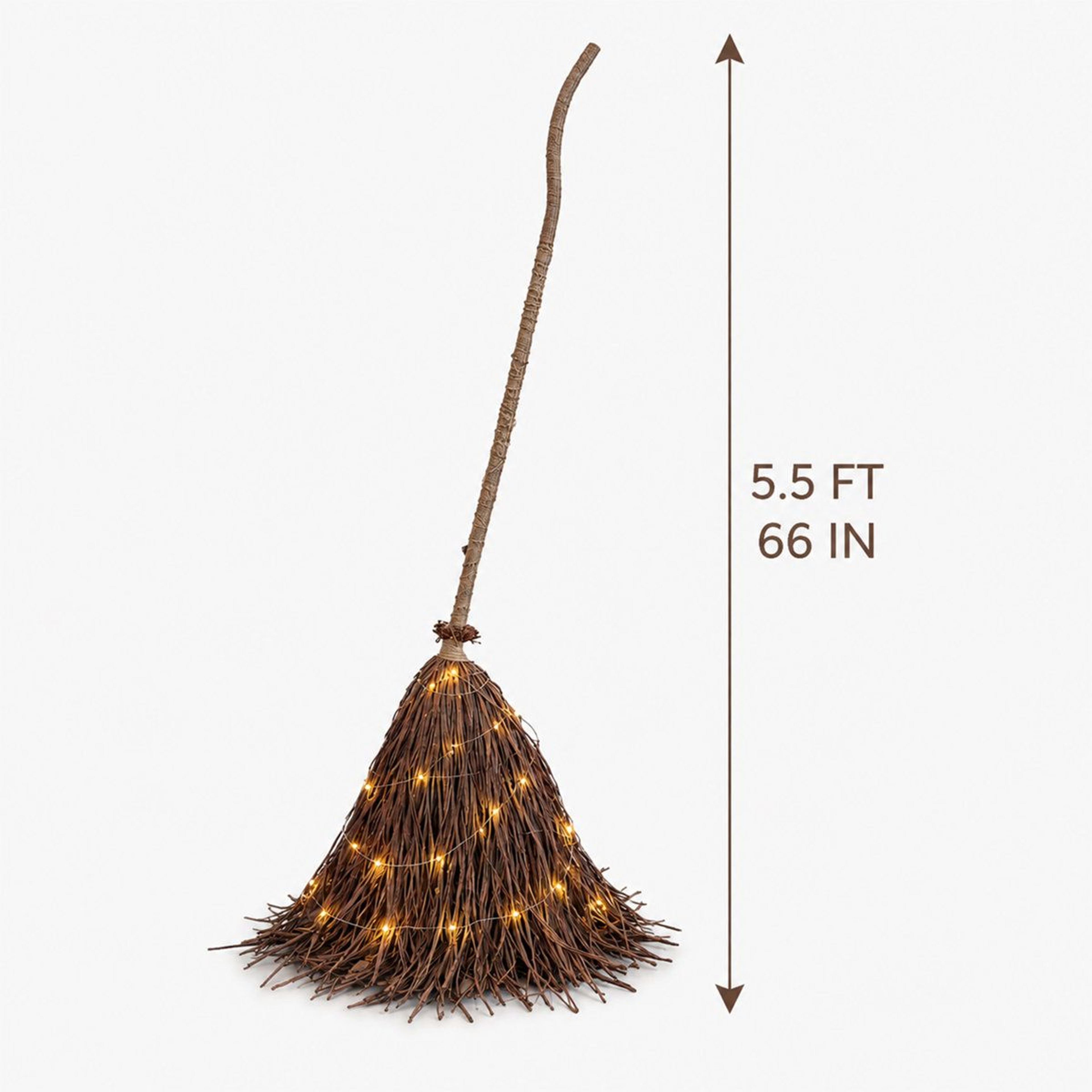 Light Up Halloween Witch Broom Decoration With LED Lights 1