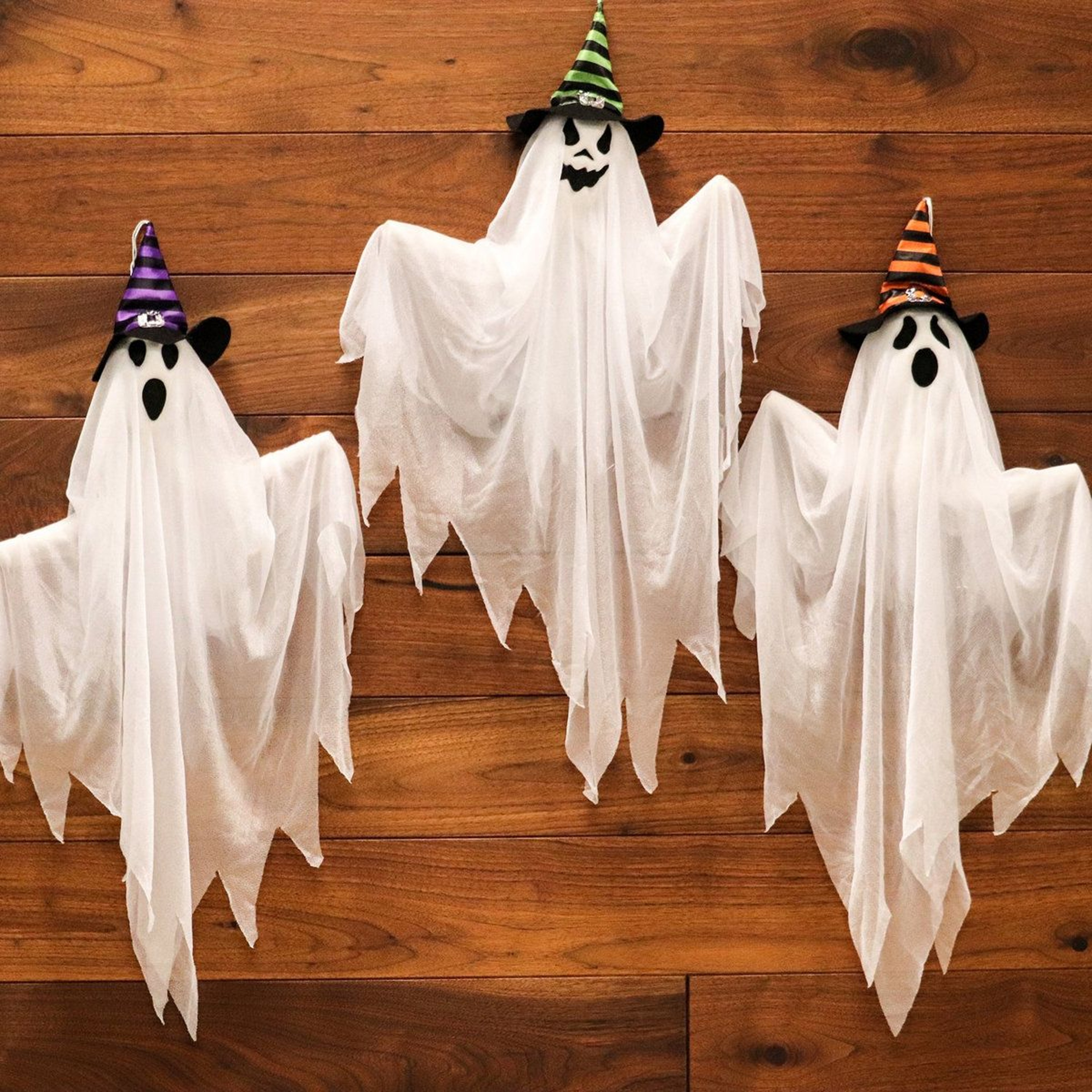 Spooky Hanging Ghost Halloween Figurine Multicolor Animated Plastic Decoration 2