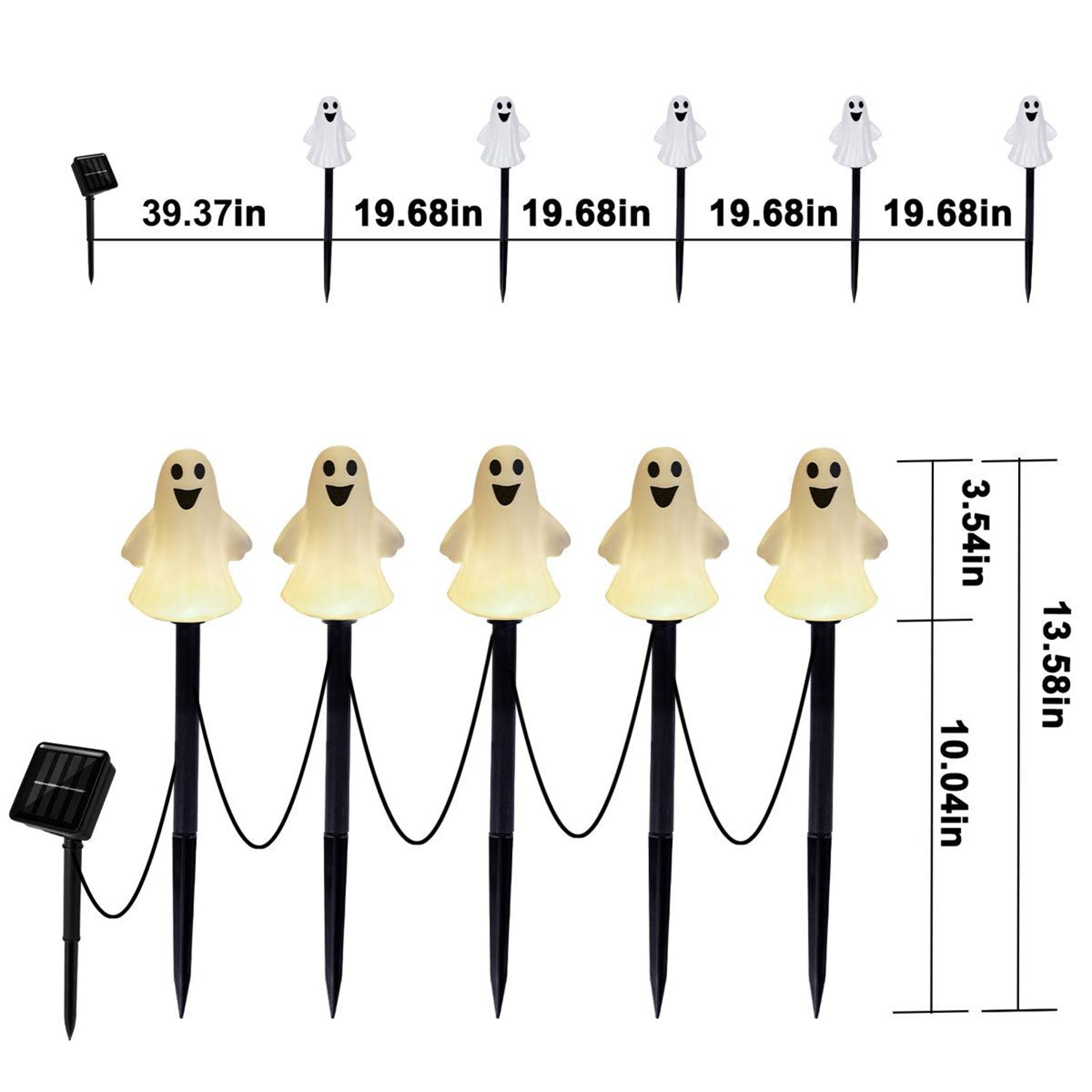 Halloween Ghost Garden Stake Outdoor Decoration With Plug In Power 4