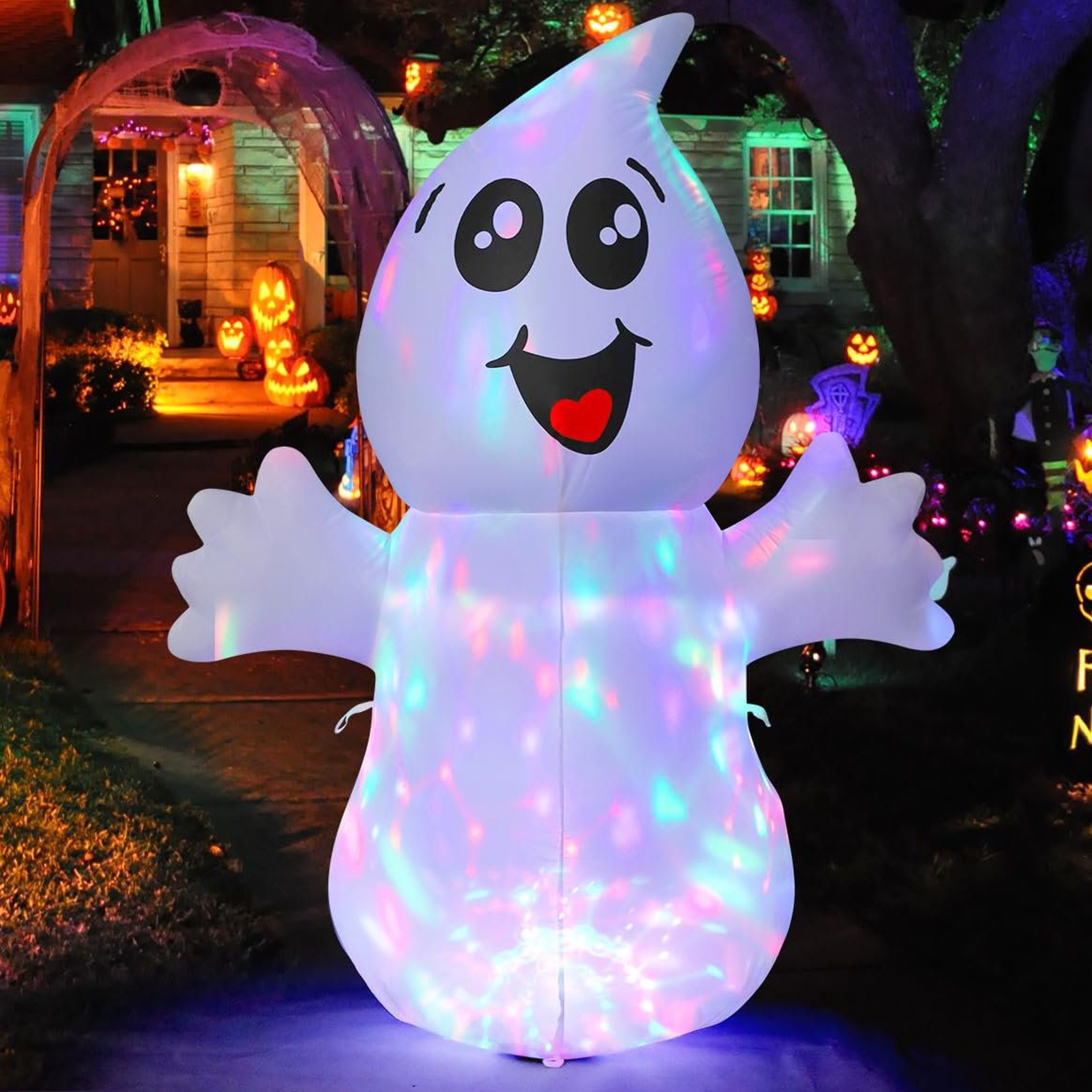 Halloween Inflatable Ghost With Multicolor LED Lights 0