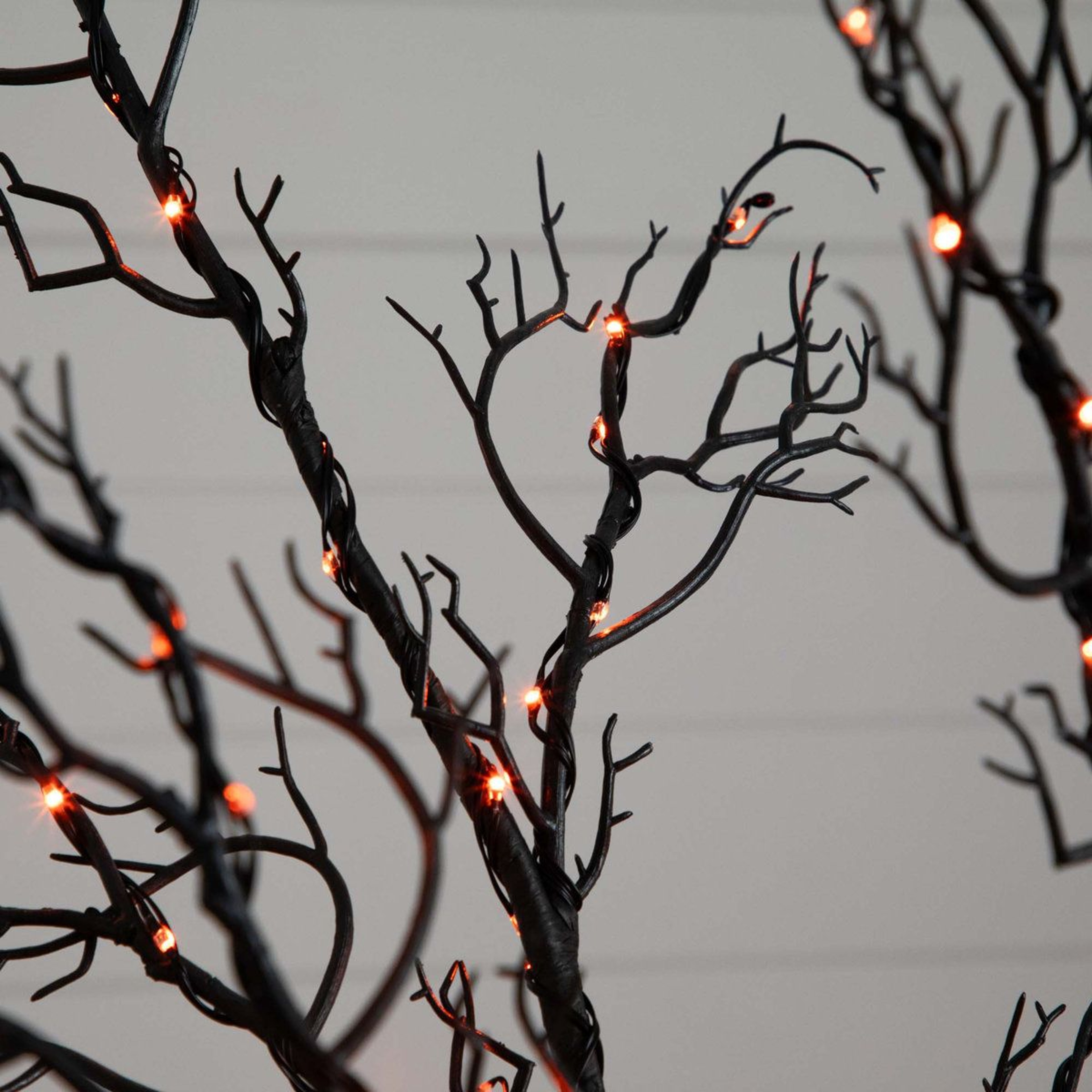 Pre Lit Halloween Artificial Twig Tree With Orange And Purple LED Lights 2