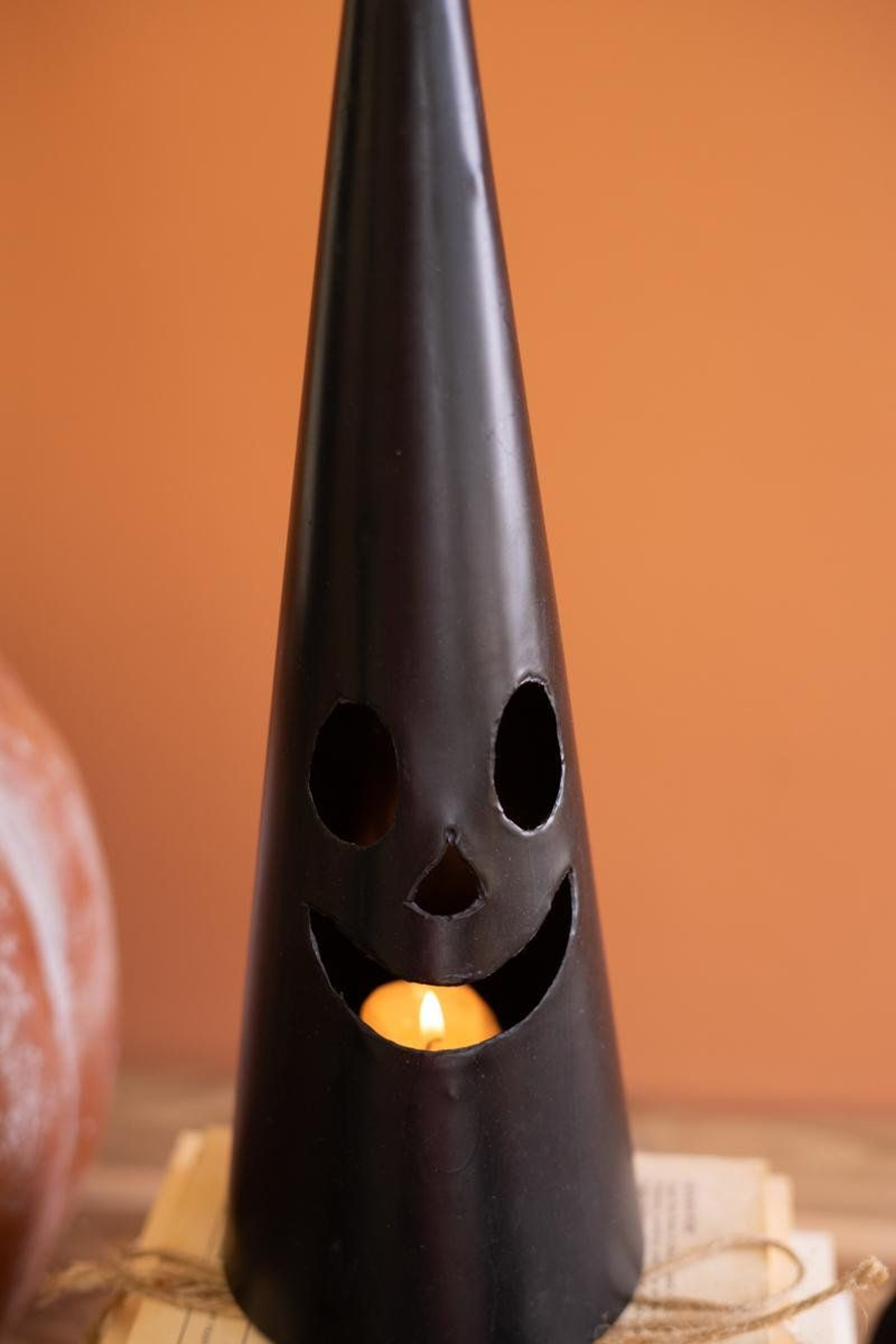 Halloween Jack O Lantern Witch Hat Metal Lanterns 0