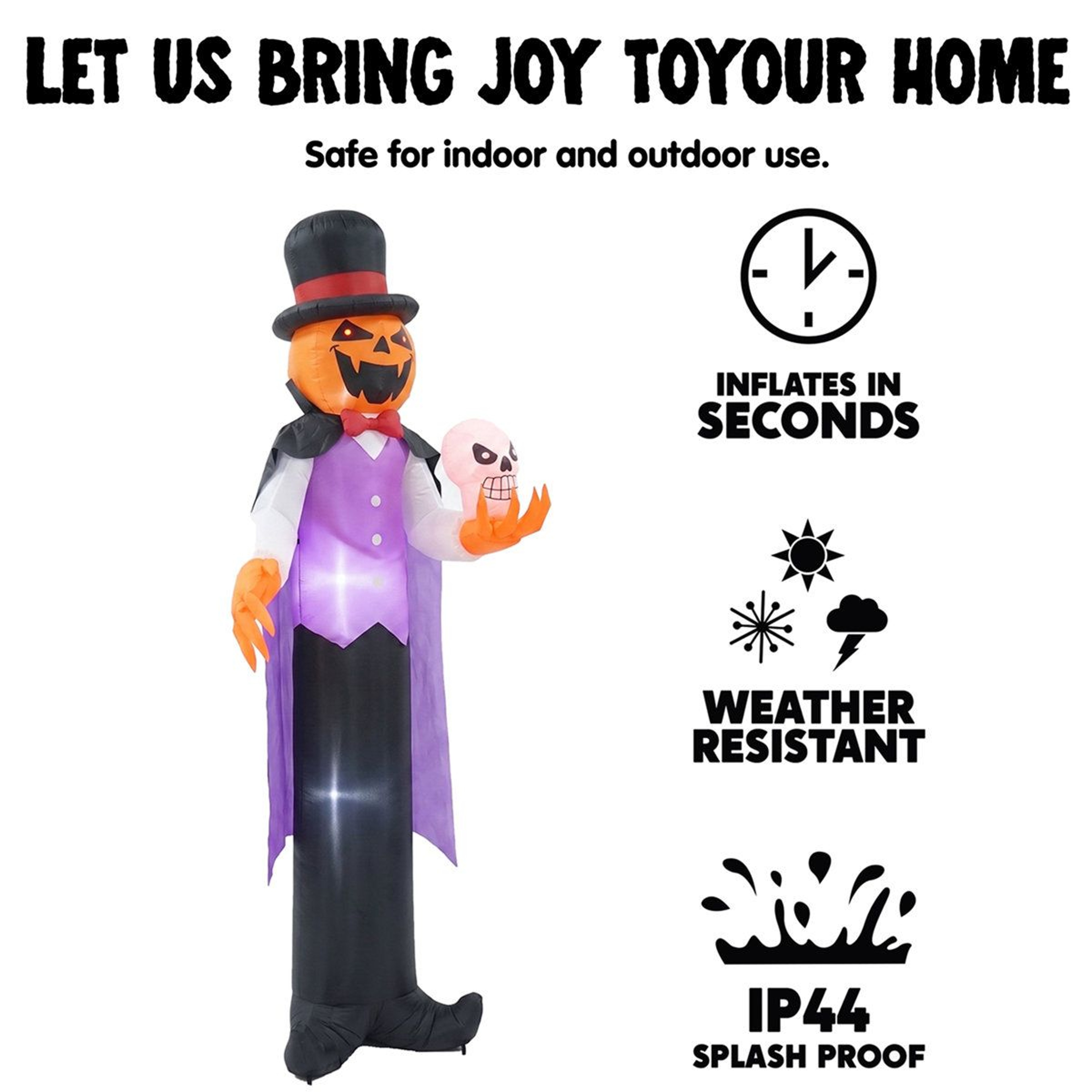Halloween Inflatable Decoration With Pumpkin Ghost And Vampire Design 2
