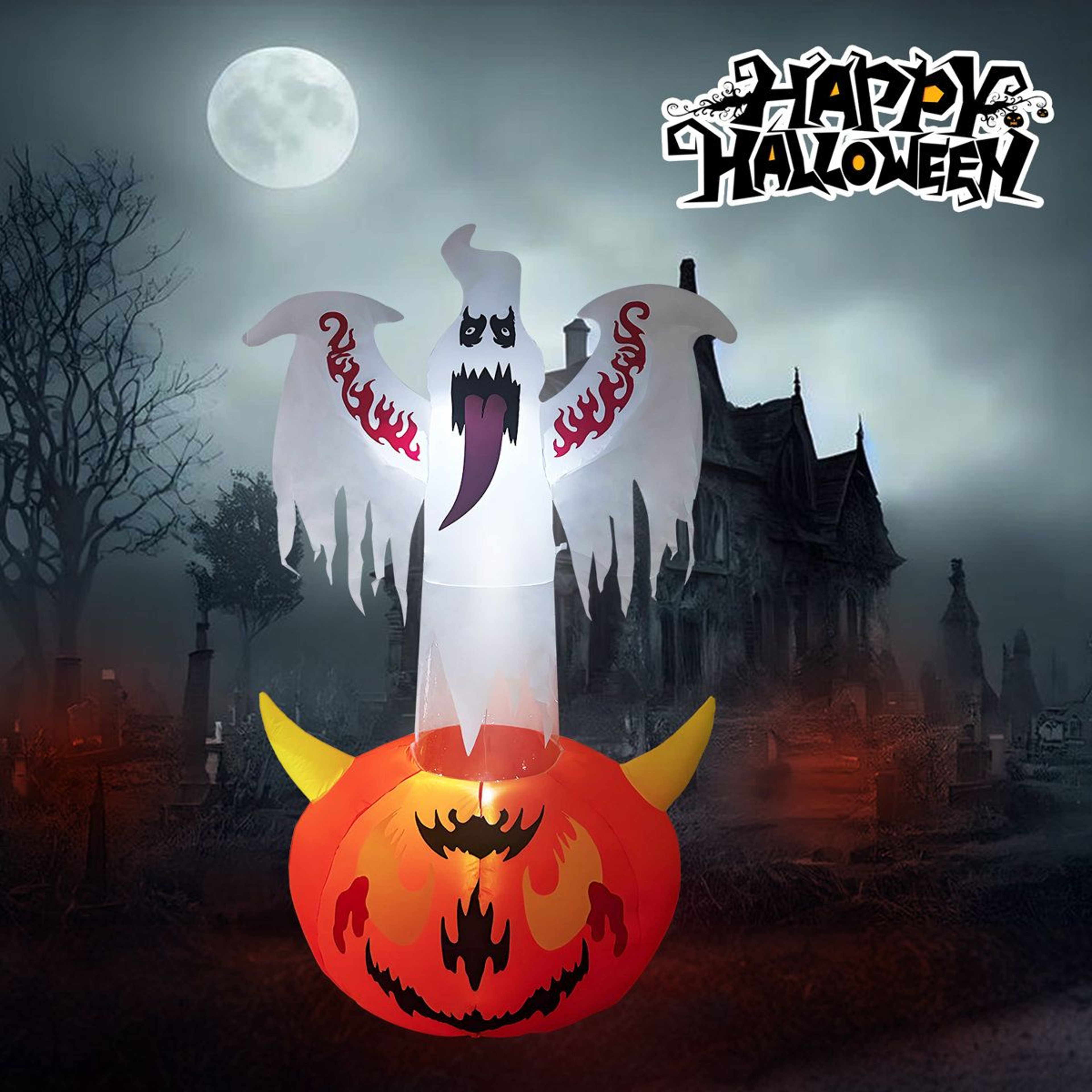 Halloween Pumpkin Light Plug In Outdoor Decoration 0
