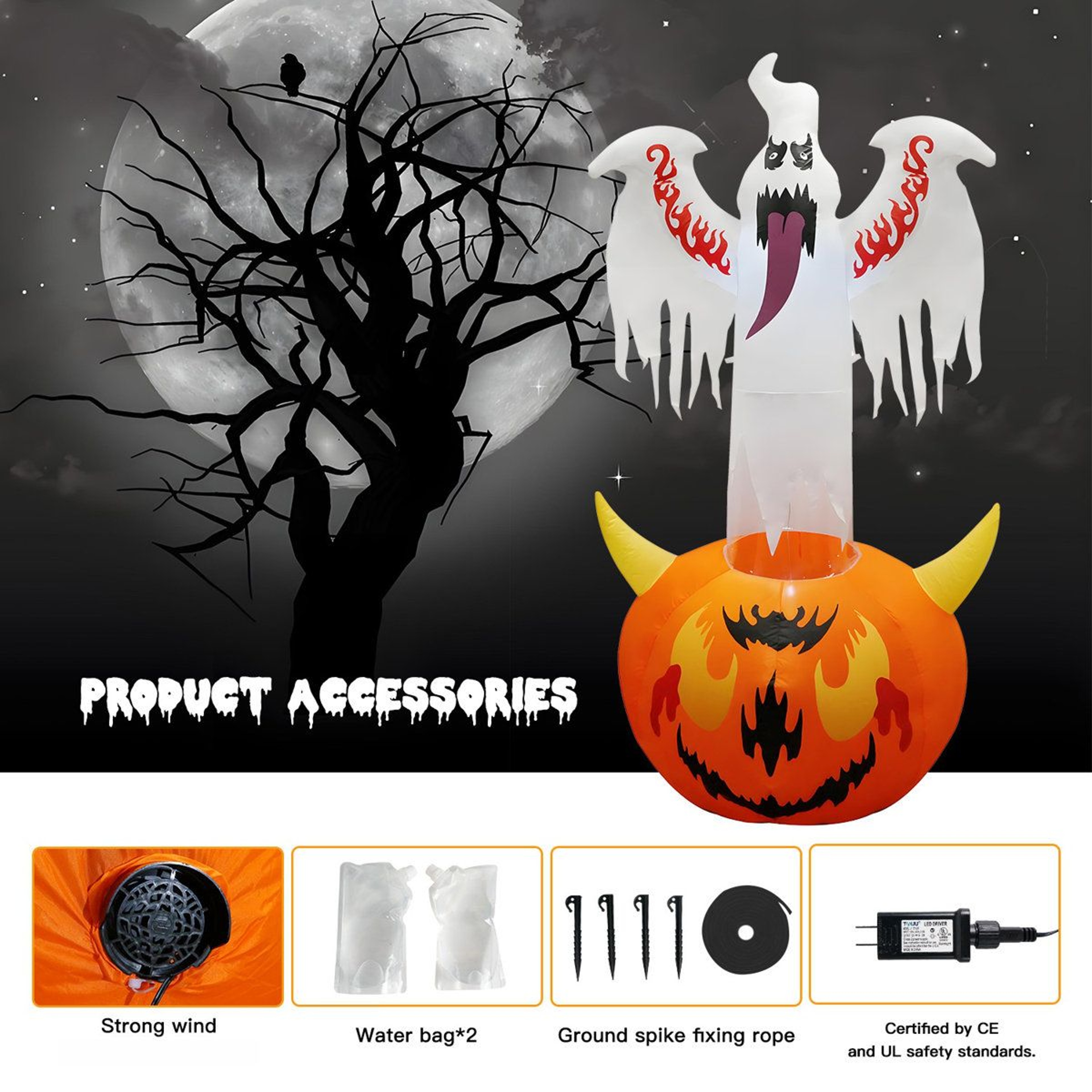 Halloween Pumpkin Light Plug In Outdoor Decoration 2
