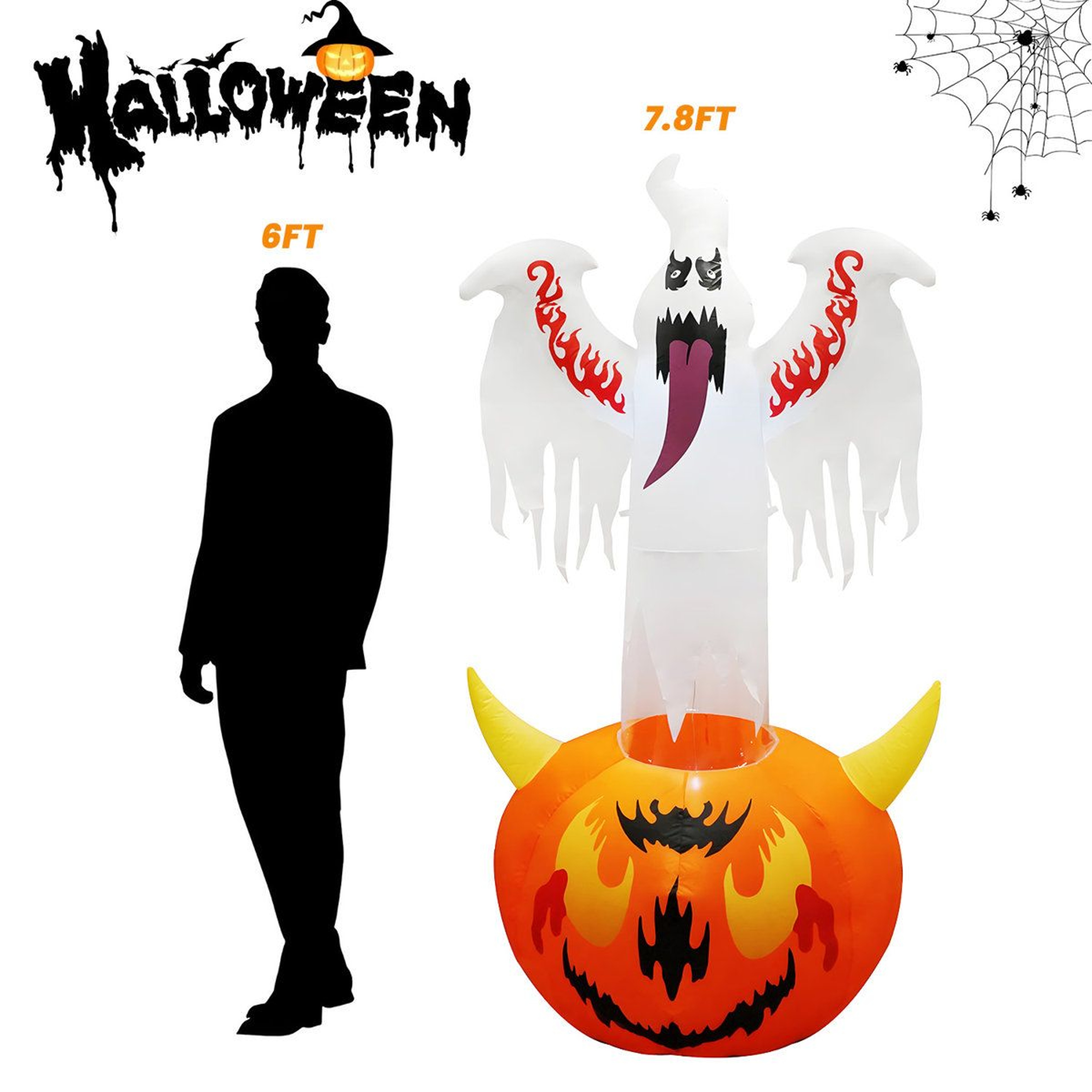 Halloween Pumpkin Light Plug In Outdoor Decoration 3