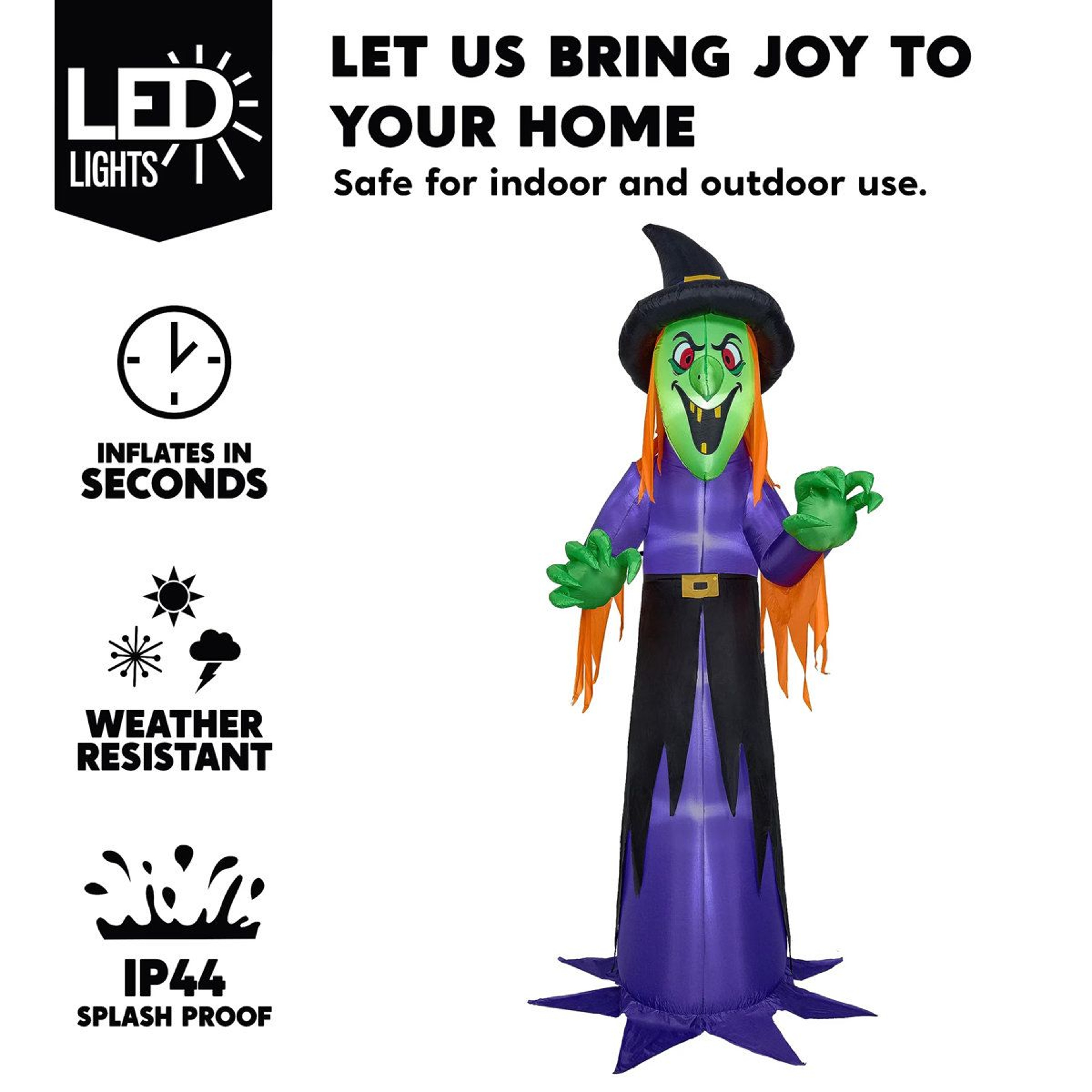 Halloween Inflatable Witch Outdoor Decoration With LED Lights 3