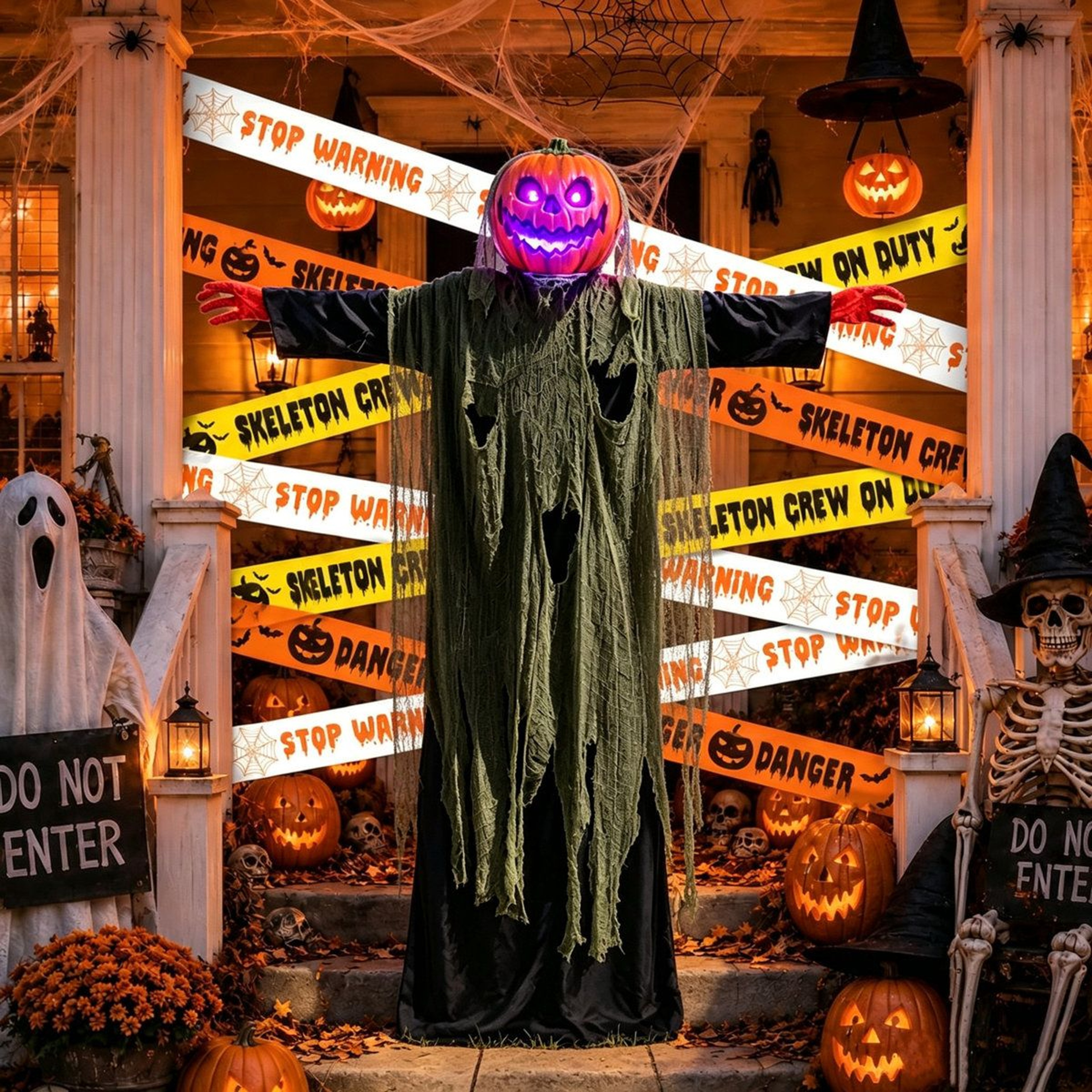 Halloween Outdoor Decoration With Purple LED Lights And Spooky Figurine Design 6