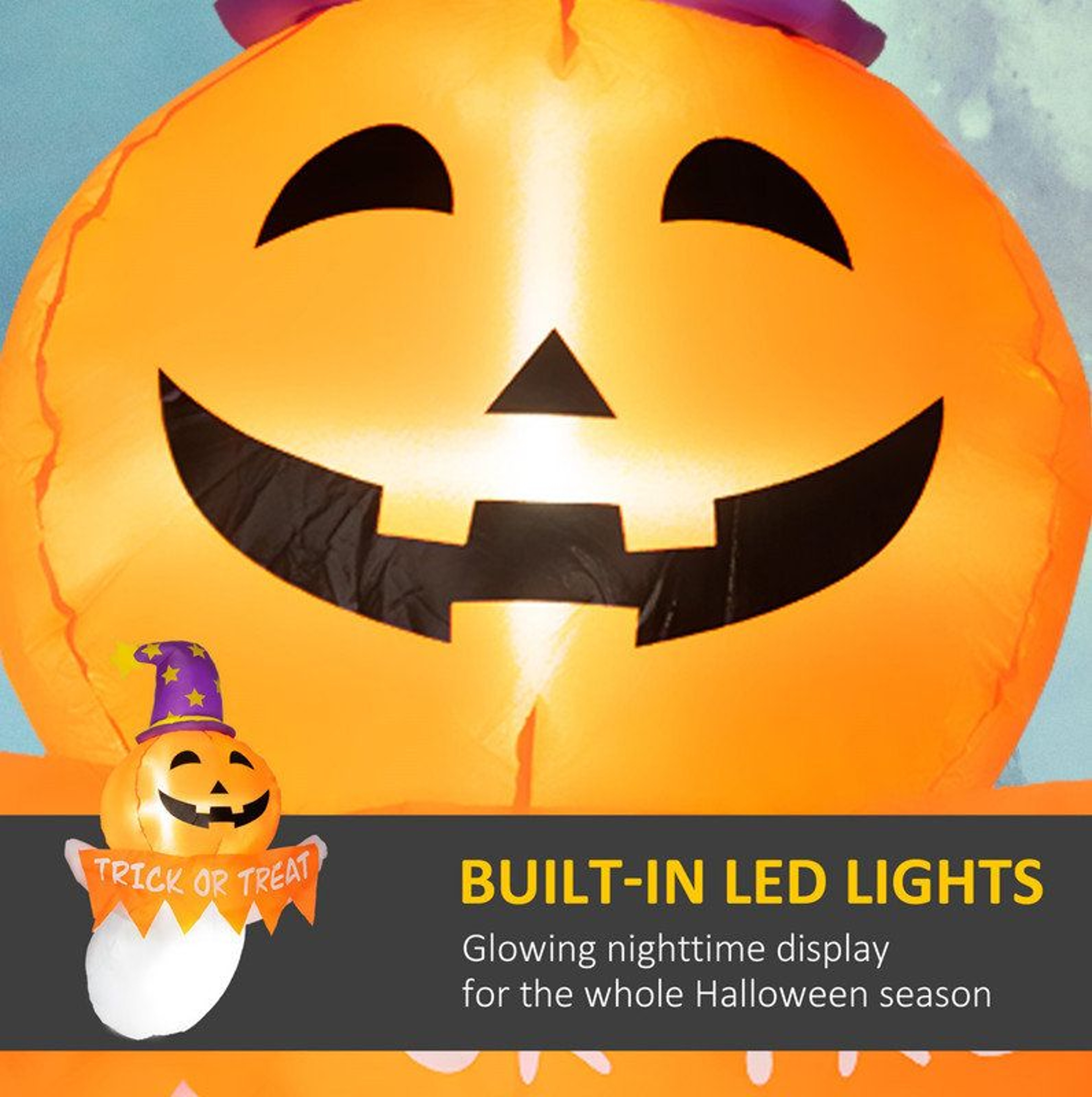 Halloween Inflatable Ghost With LED Lights For Outdoor Yard Decor 1
