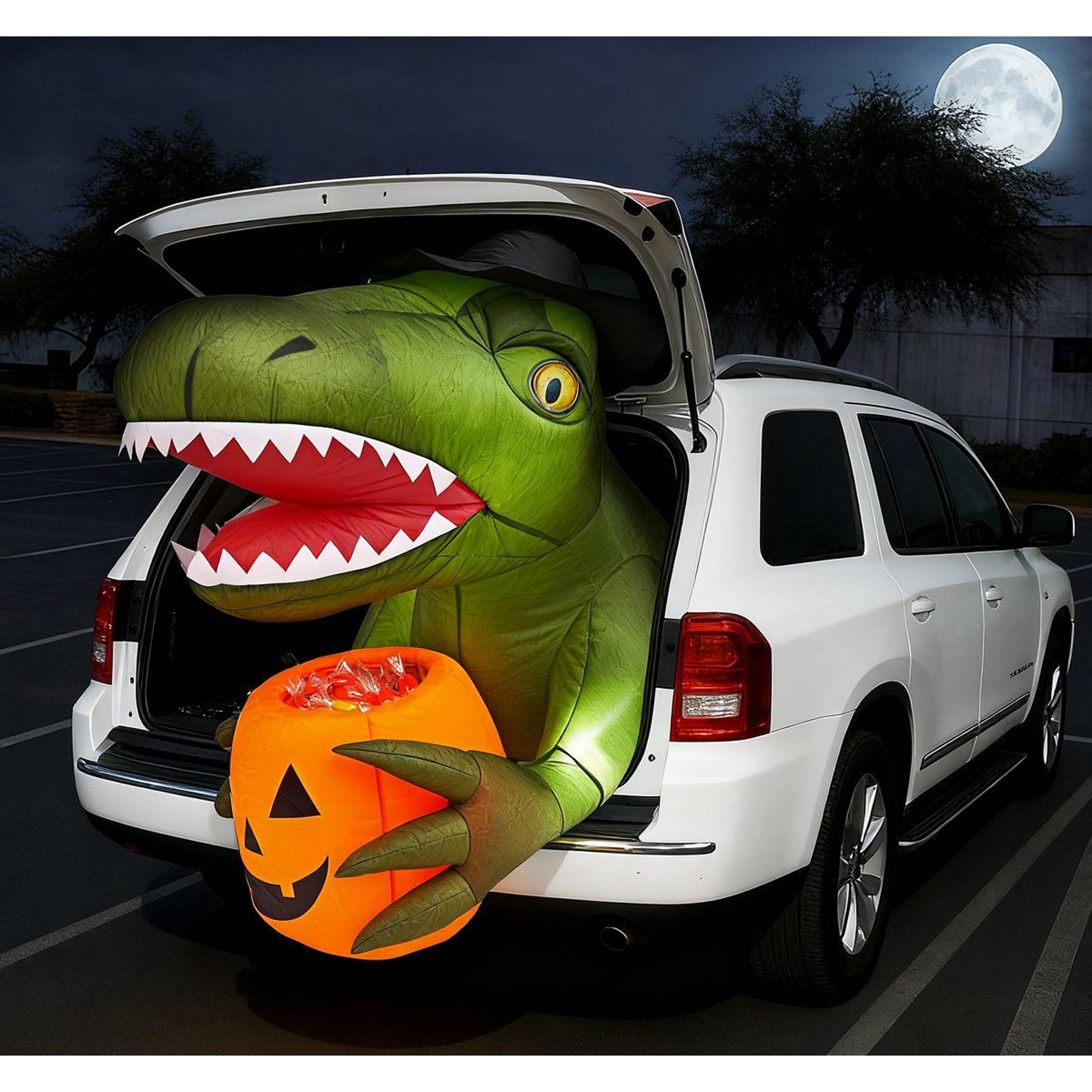 Halloween Inflatable Dinosaur Trunk Or Treat Decoration With LED Lights 5